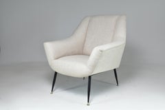 Restored Italian Mid-Century Modern Wingback Armchair, 1950s Design
