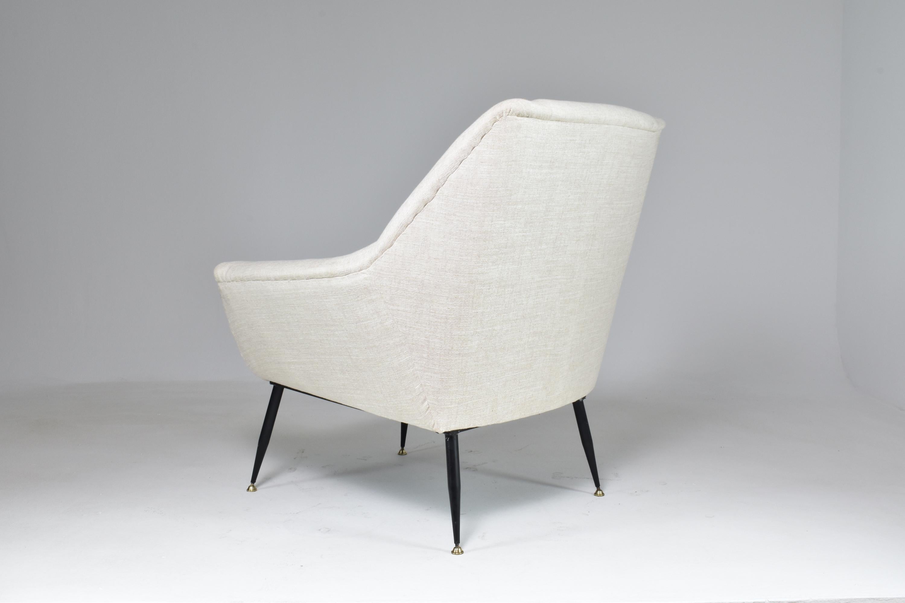 Restaurierter Sessel, Mid-Century Modern, 1950er Jahre (Messing) im Angebot