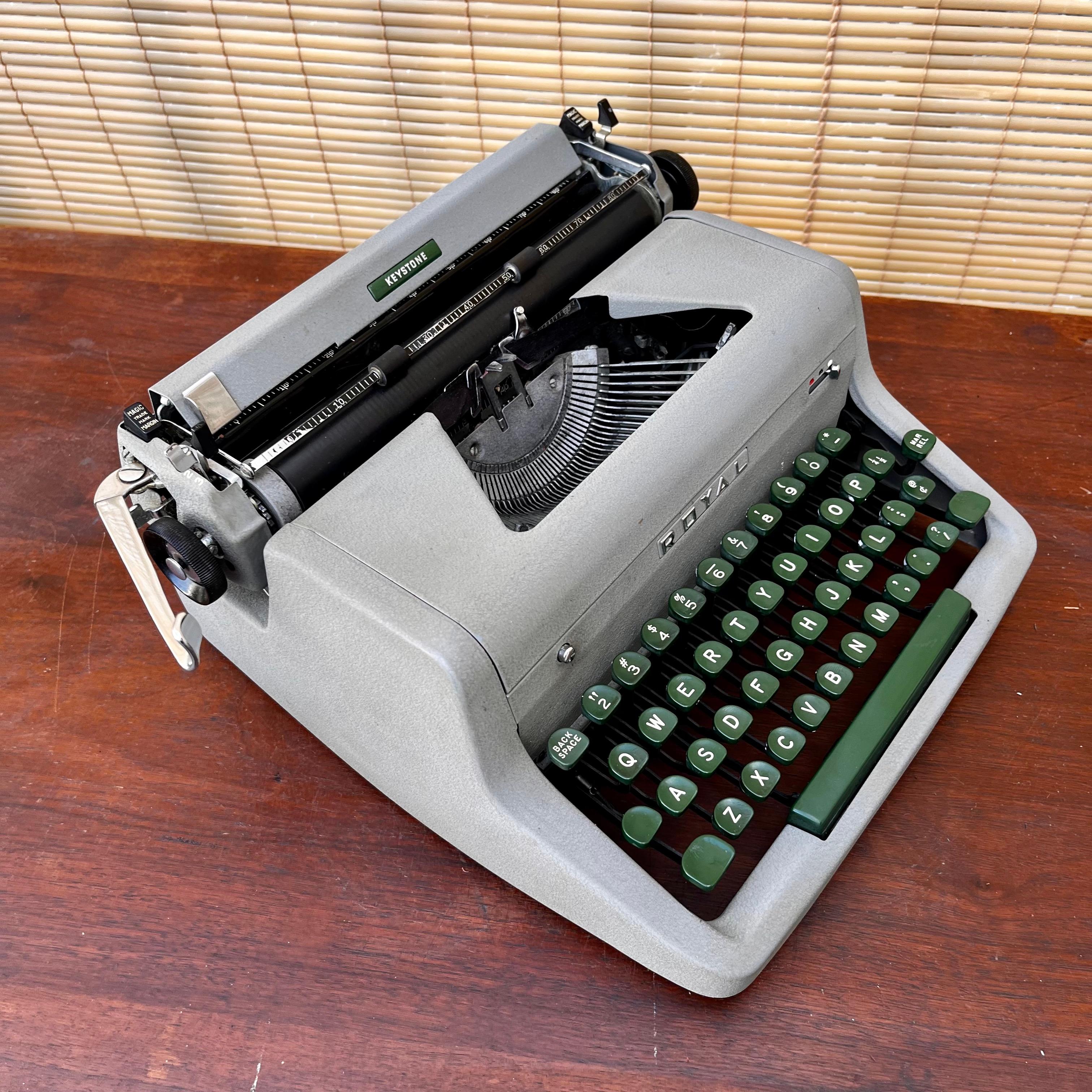 Mid-20th Century 1950s Mid-Century Modern Royal Keystone Portable Typewriter with Case