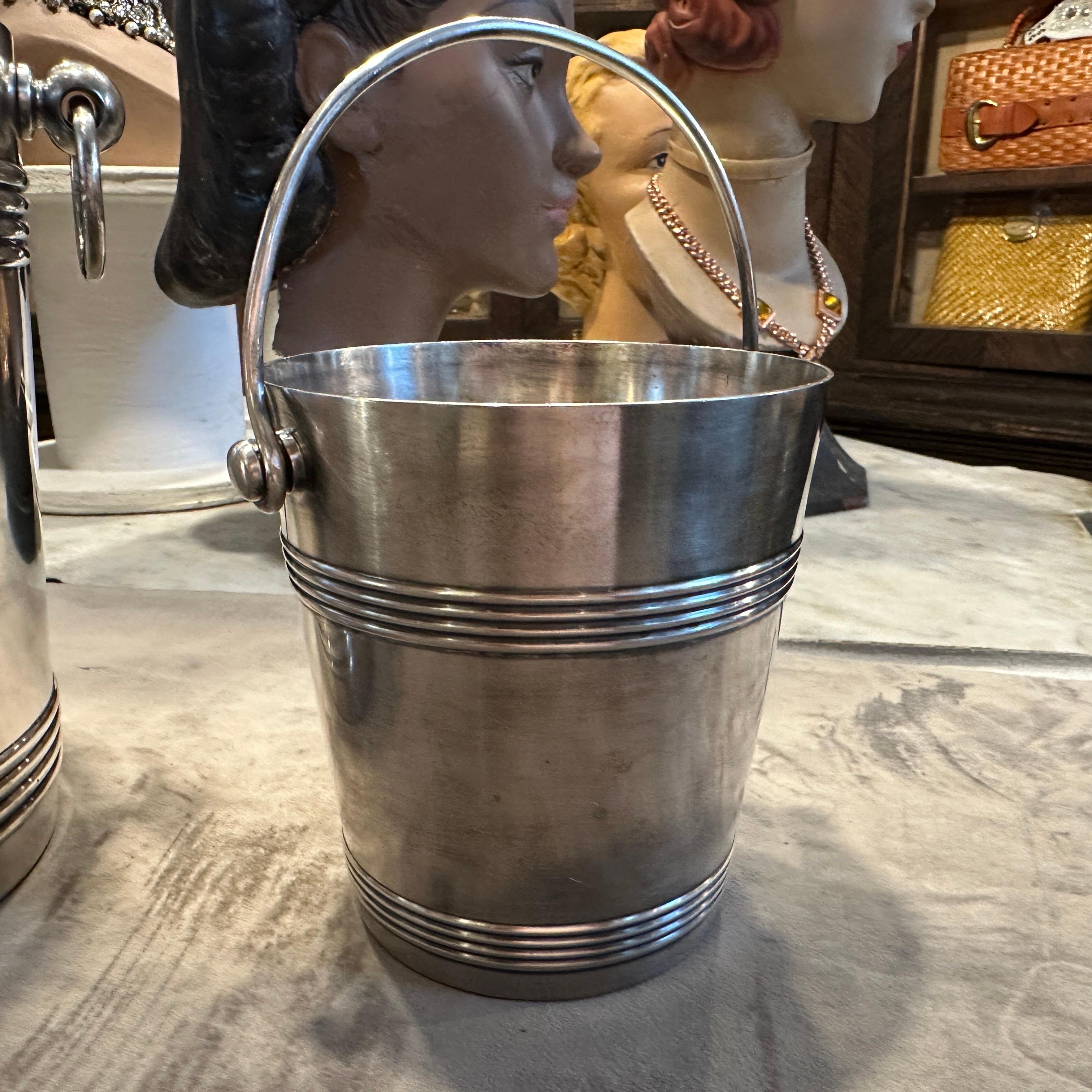 1950s Mid-Century Modern Set of Wine Cooler and Ice Bucket by Gallia Christofle For Sale 6