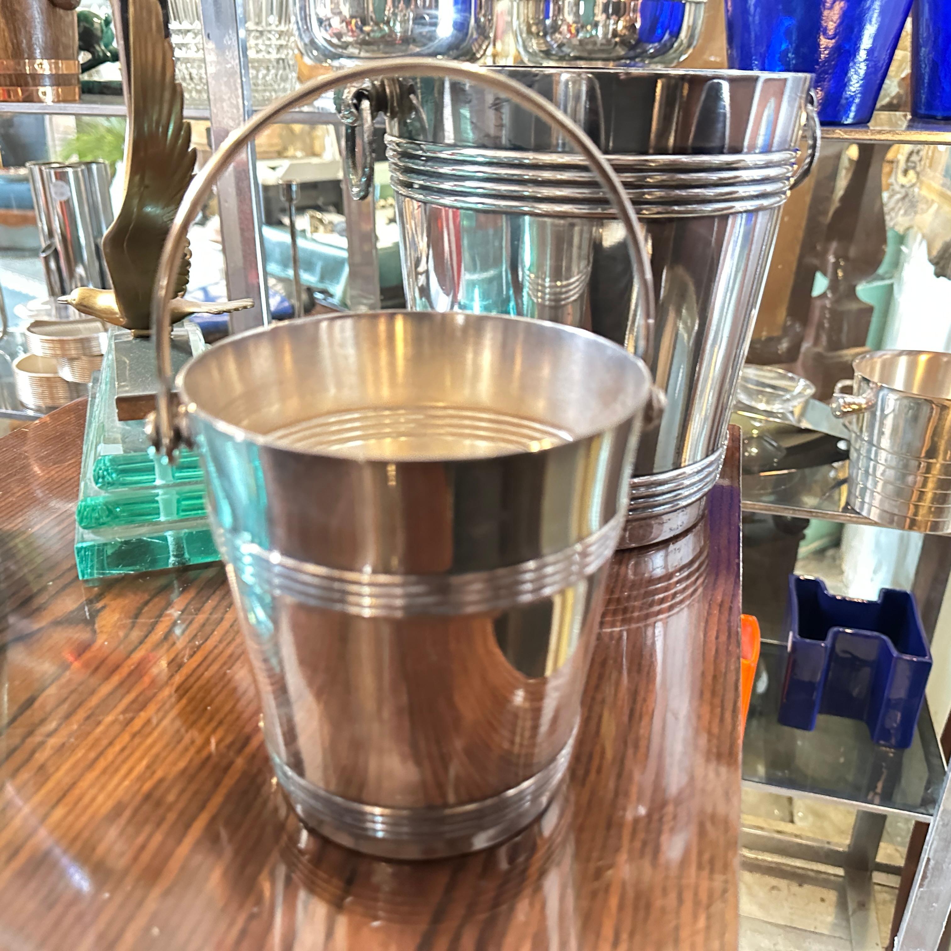 1950s Mid-Century Modern Set of Wine Cooler and Ice Bucket by Gallia Christofle 8
