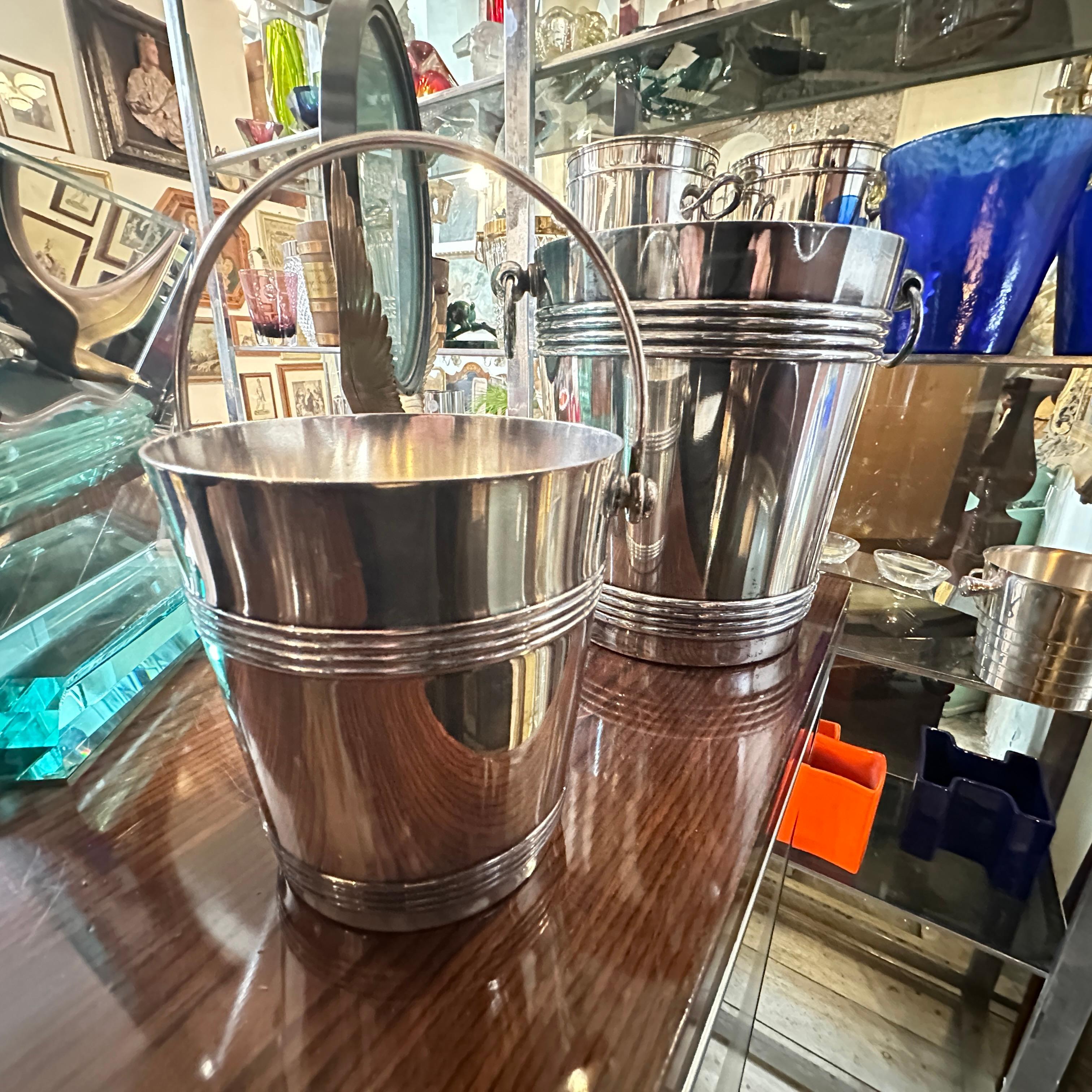 1950s Mid-Century Modern Set of Wine Cooler and Ice Bucket by Gallia Christofle 9
