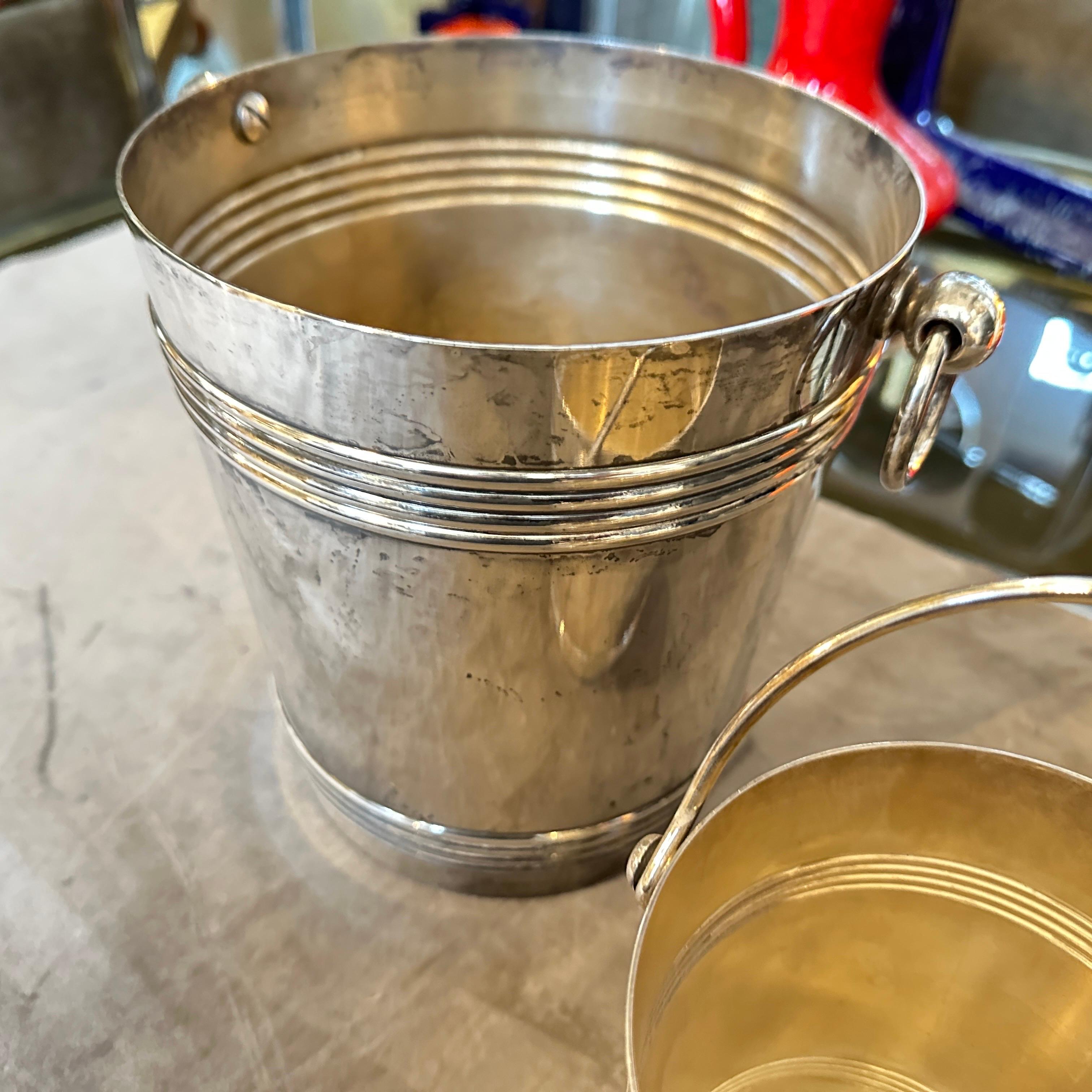 1950s Mid-Century Modern Set of Wine Cooler and Ice Bucket by Gallia Christofle 2