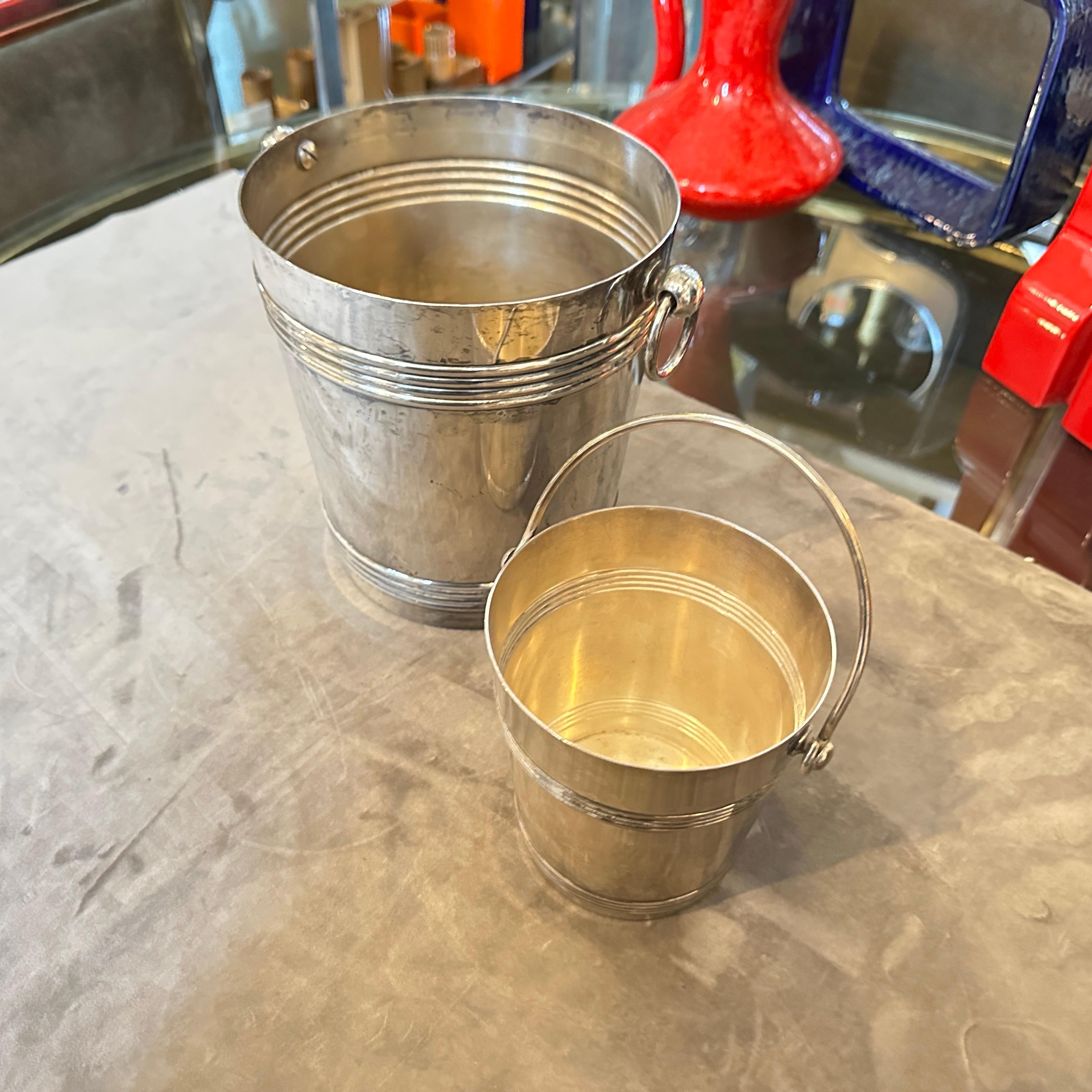 1950s Mid-Century Modern Set of Wine Cooler and Ice Bucket by Gallia Christofle 3
