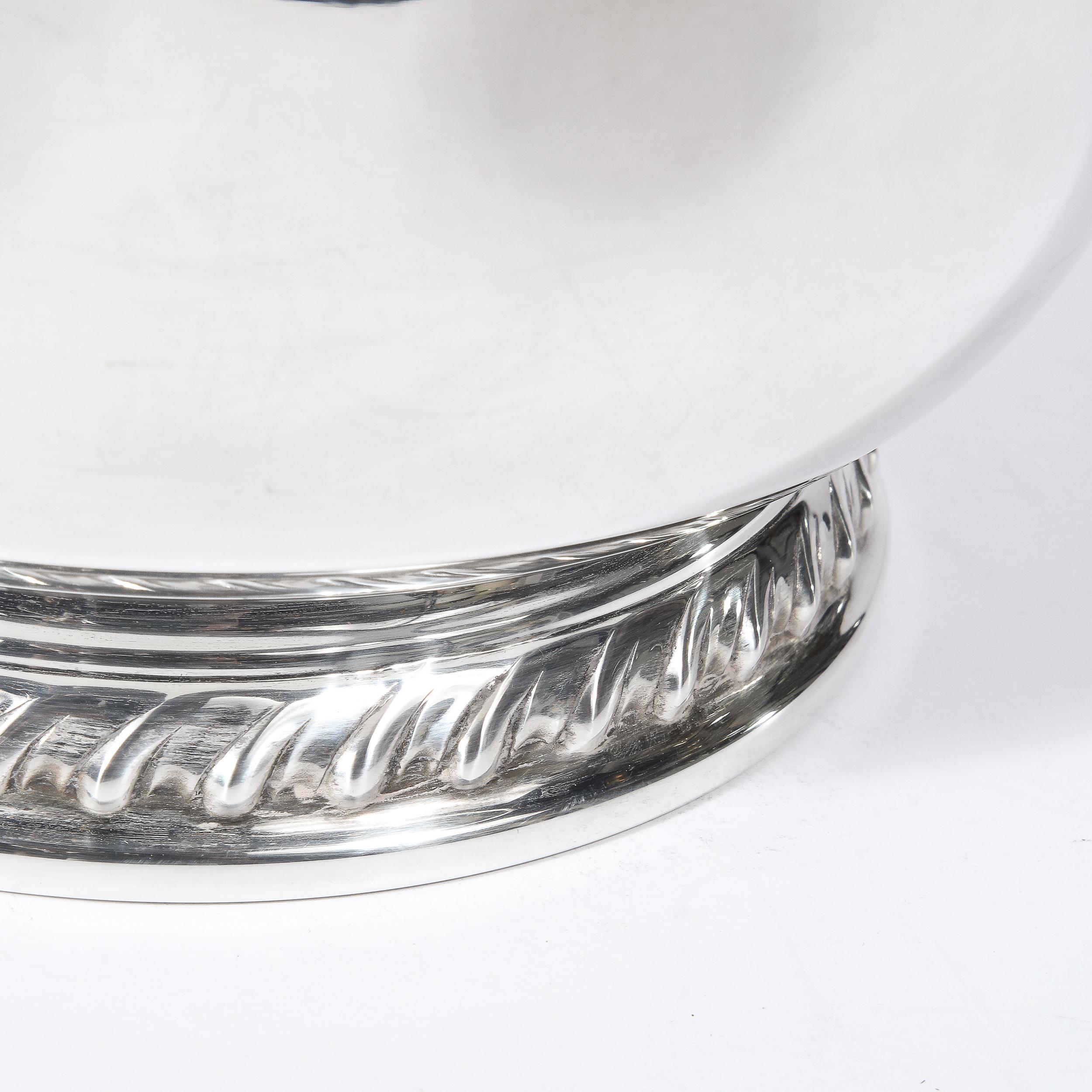 1950's Mid-Century Modern Silver Plate Ice Bucket with Rectractable Lid 1