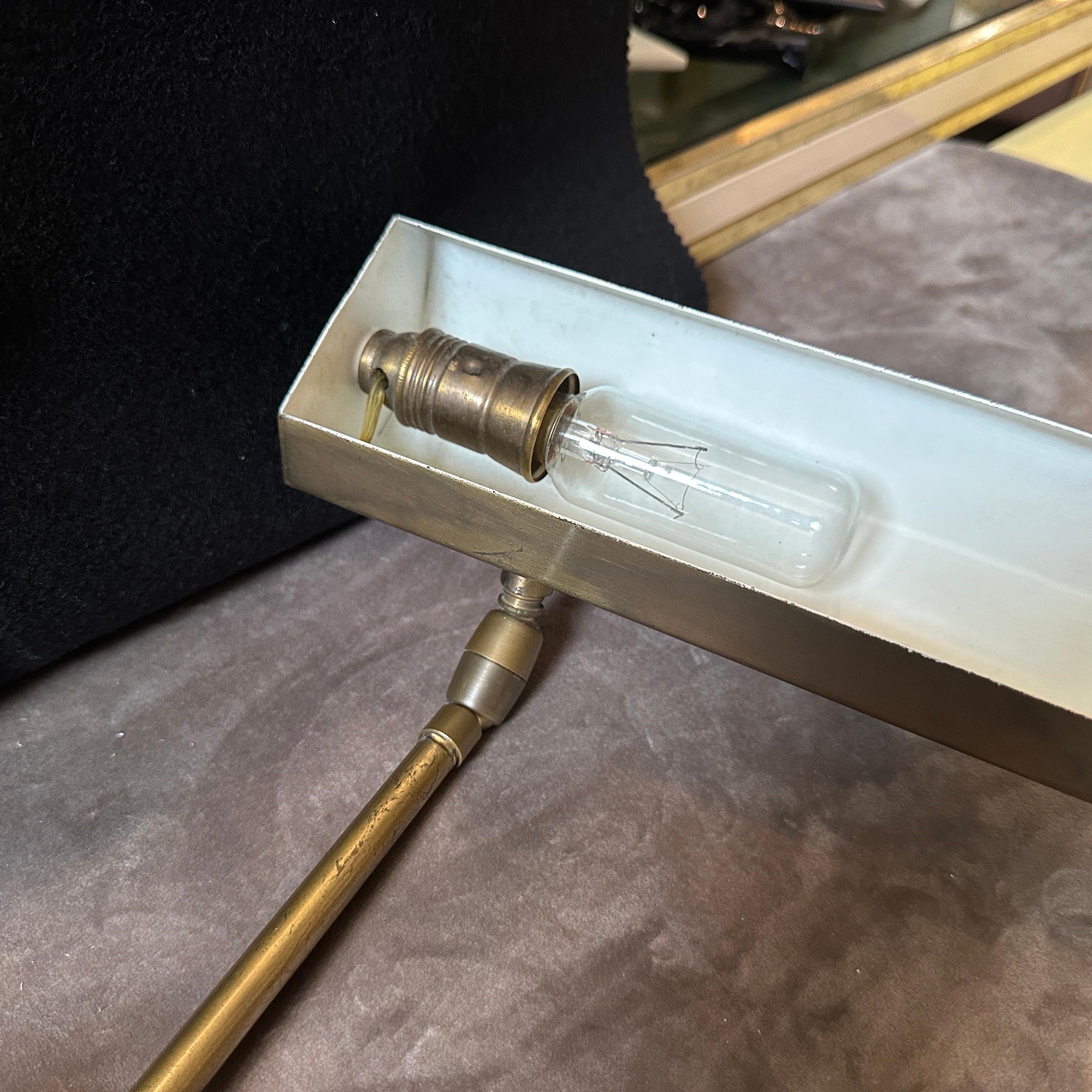 1950s Mid-Century Modern Massiv Messing Italienisch Schreibtischlampe im Angebot 6