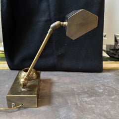 1950s Mid-Century Modern Solid Brass Italian Desk Lamp