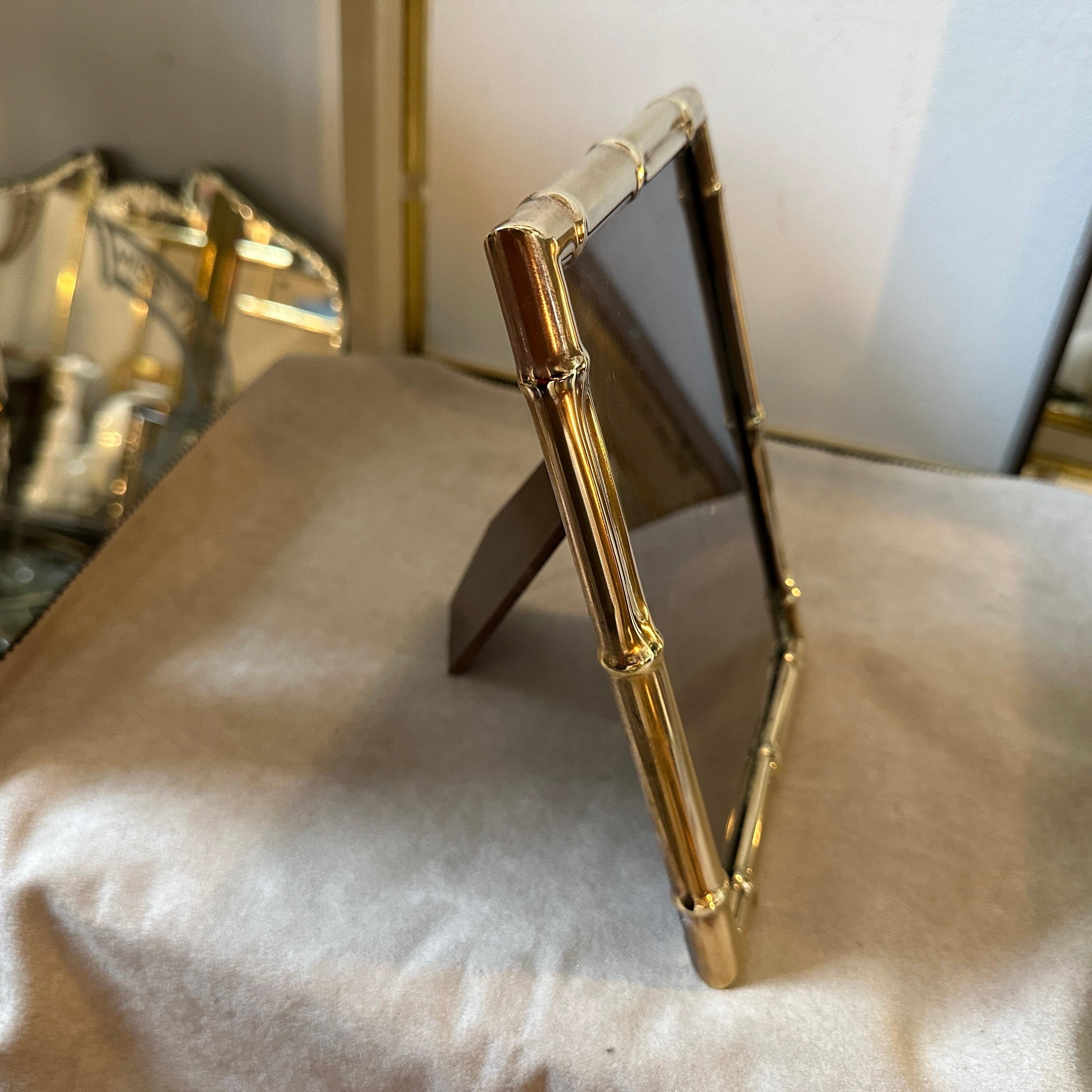 1950s Mid-Century Modern Solid Brass italian Picture Frame For Sale 5