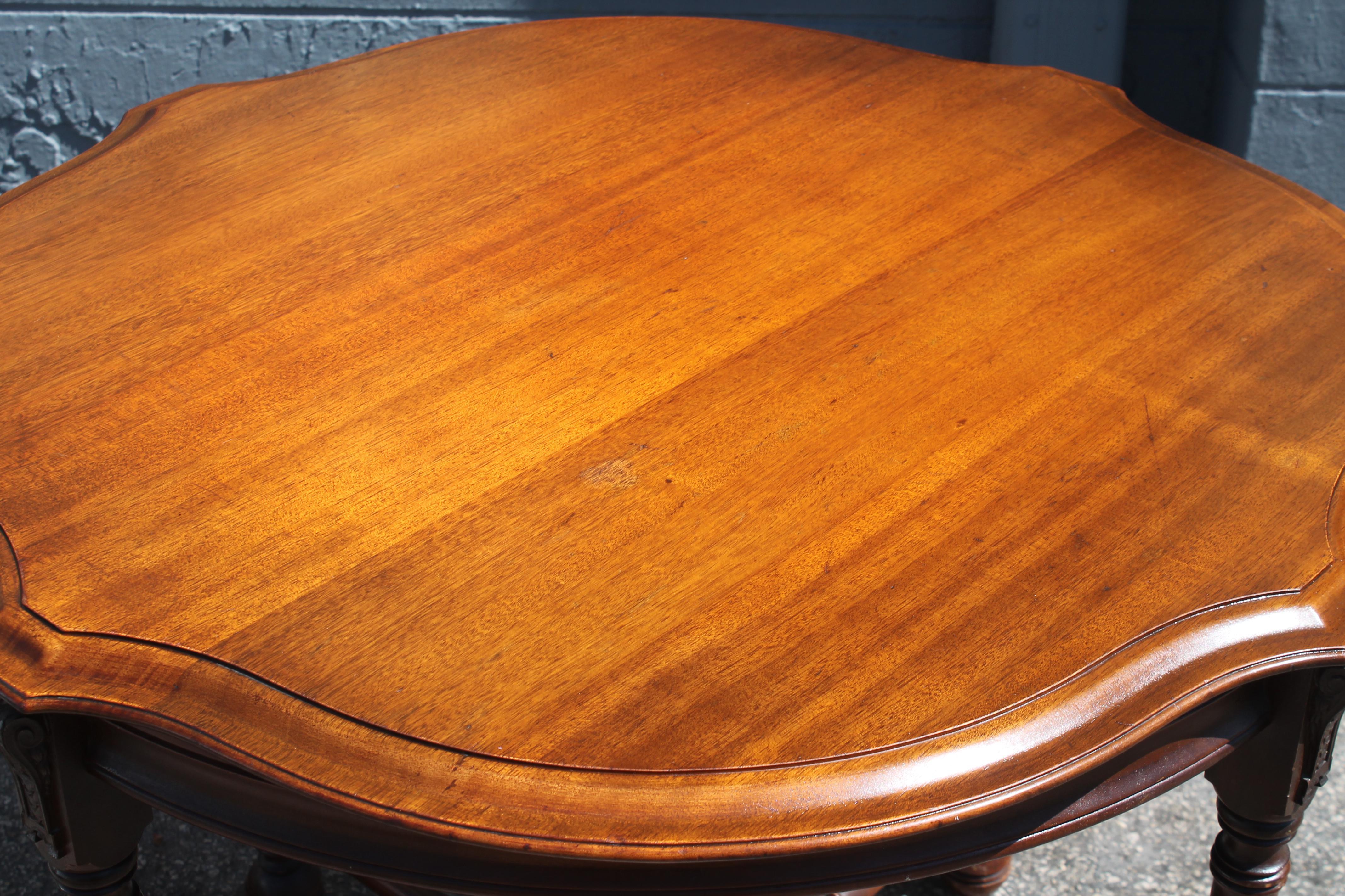 Wood 1950's Mid Century Modern Solid Mahogany Center Table For Sale