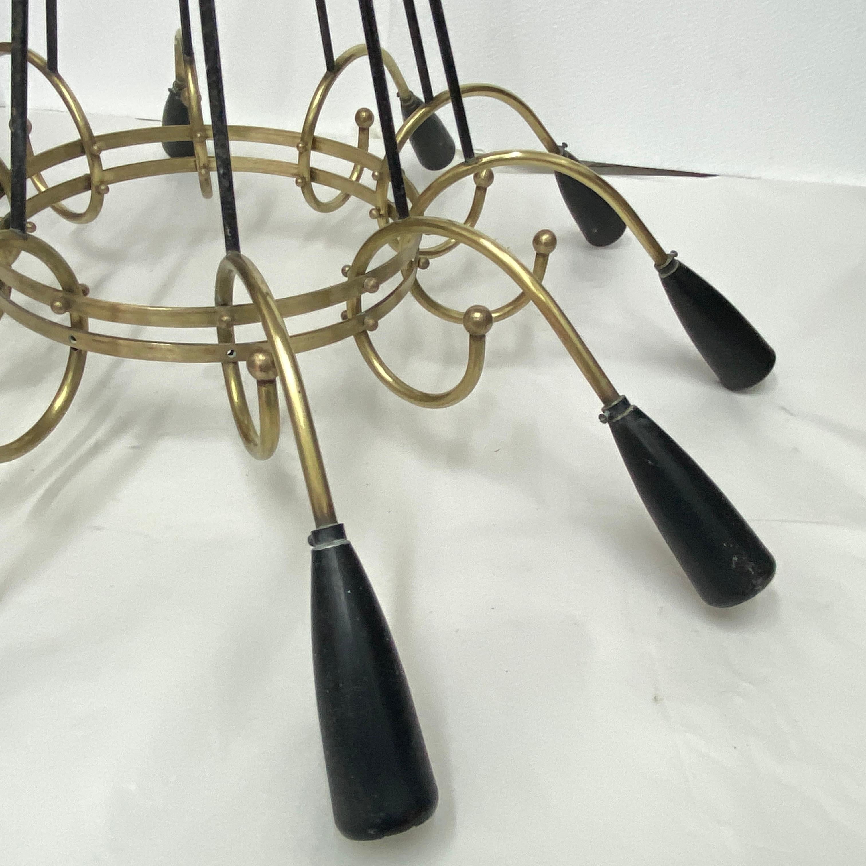 Brass 1950s Mid-Century Modern Stilnovo Style Sputnik Italian Chandelier For Sale