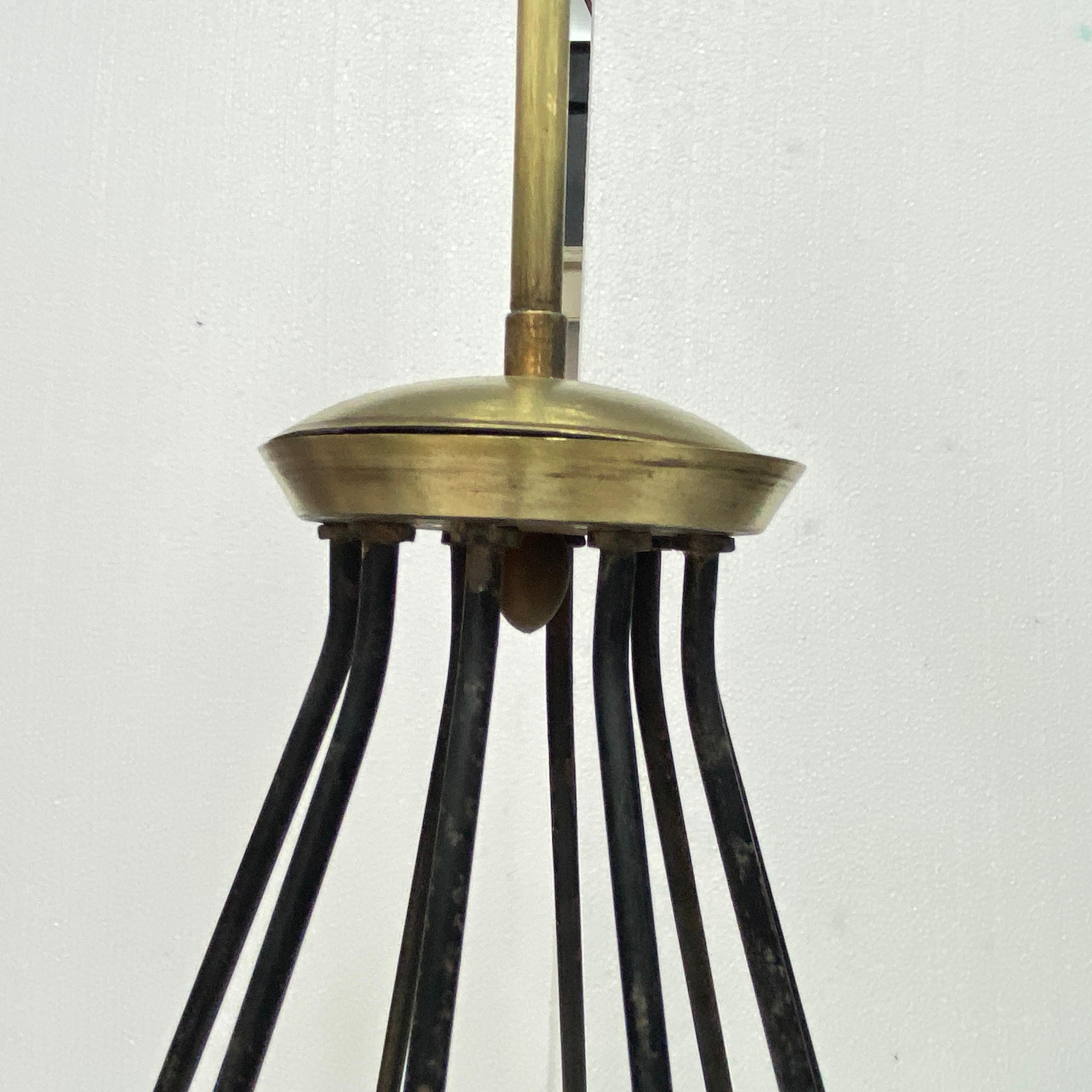 1950s Mid-Century Modern Stilnovo Style Sputnik Italian Chandelier en vente 3