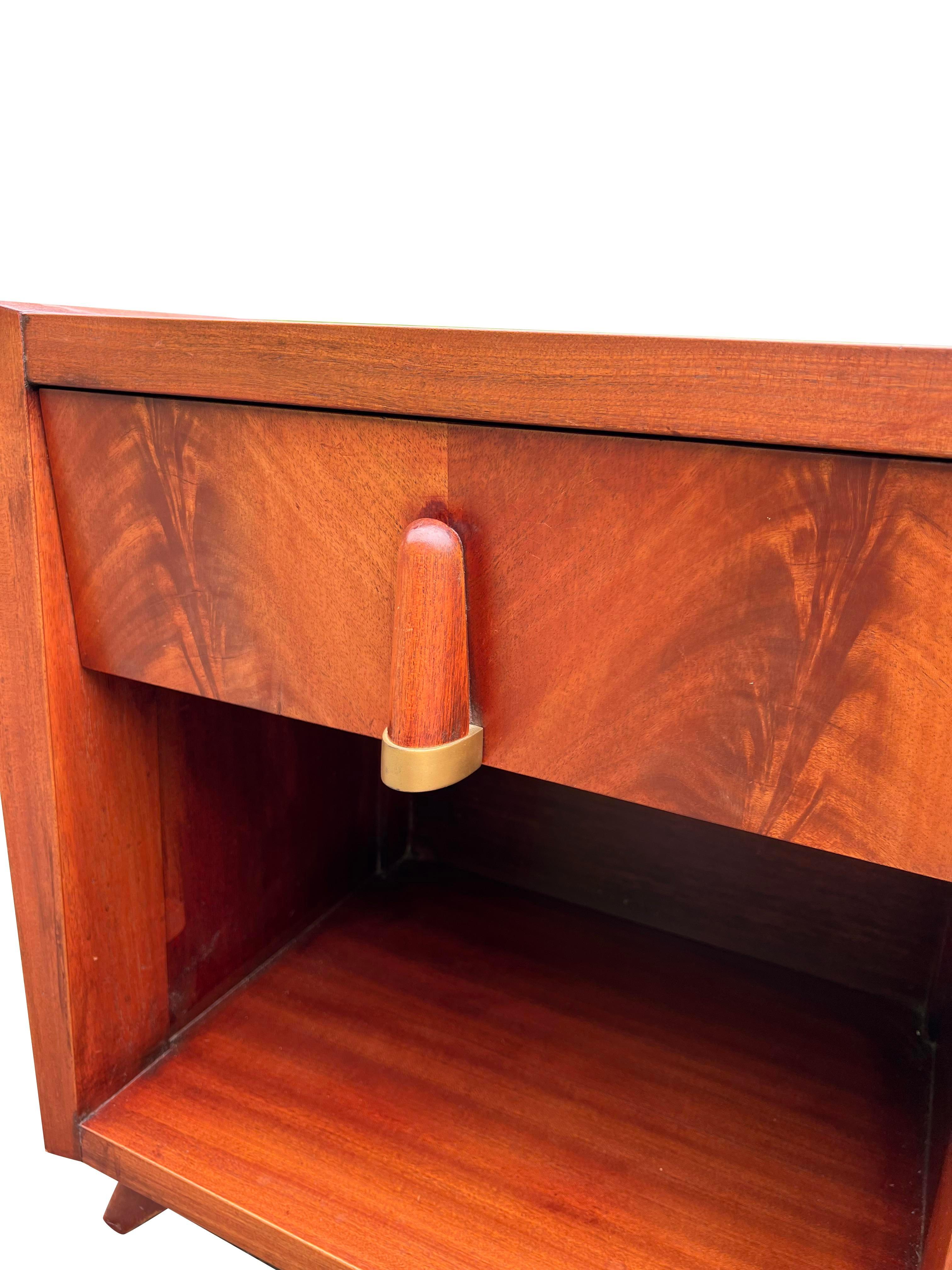 Mid-Century Modern 1950s Mid Century Modern Streamline Deco Nightstands Vintage a Pair