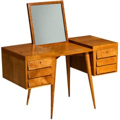 Table de toilette en cerisier des années 1950 The Moderns avec miroir