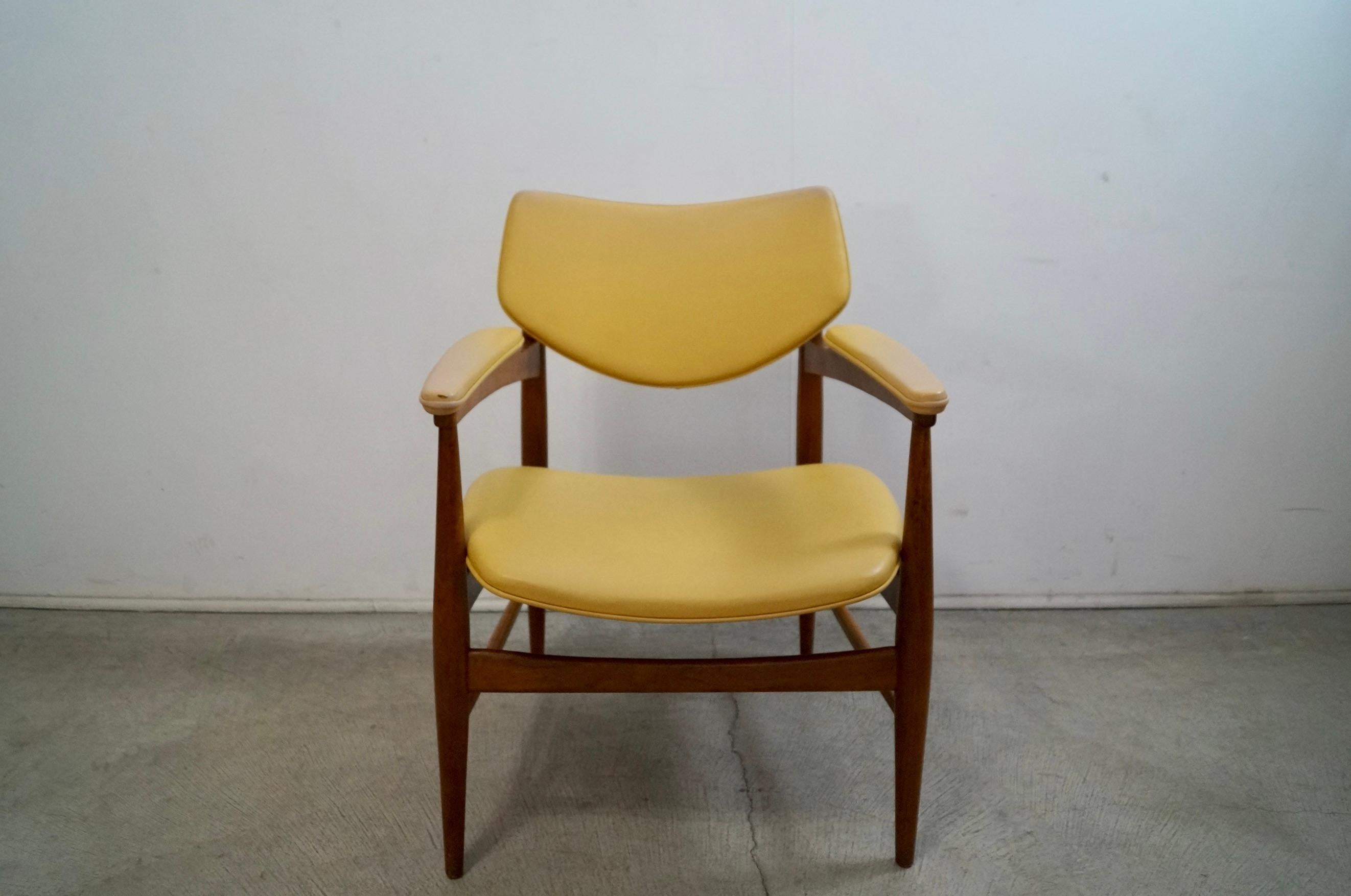 American 1950's Mid-Century Modern Walnut Armchair by Thonet For Sale
