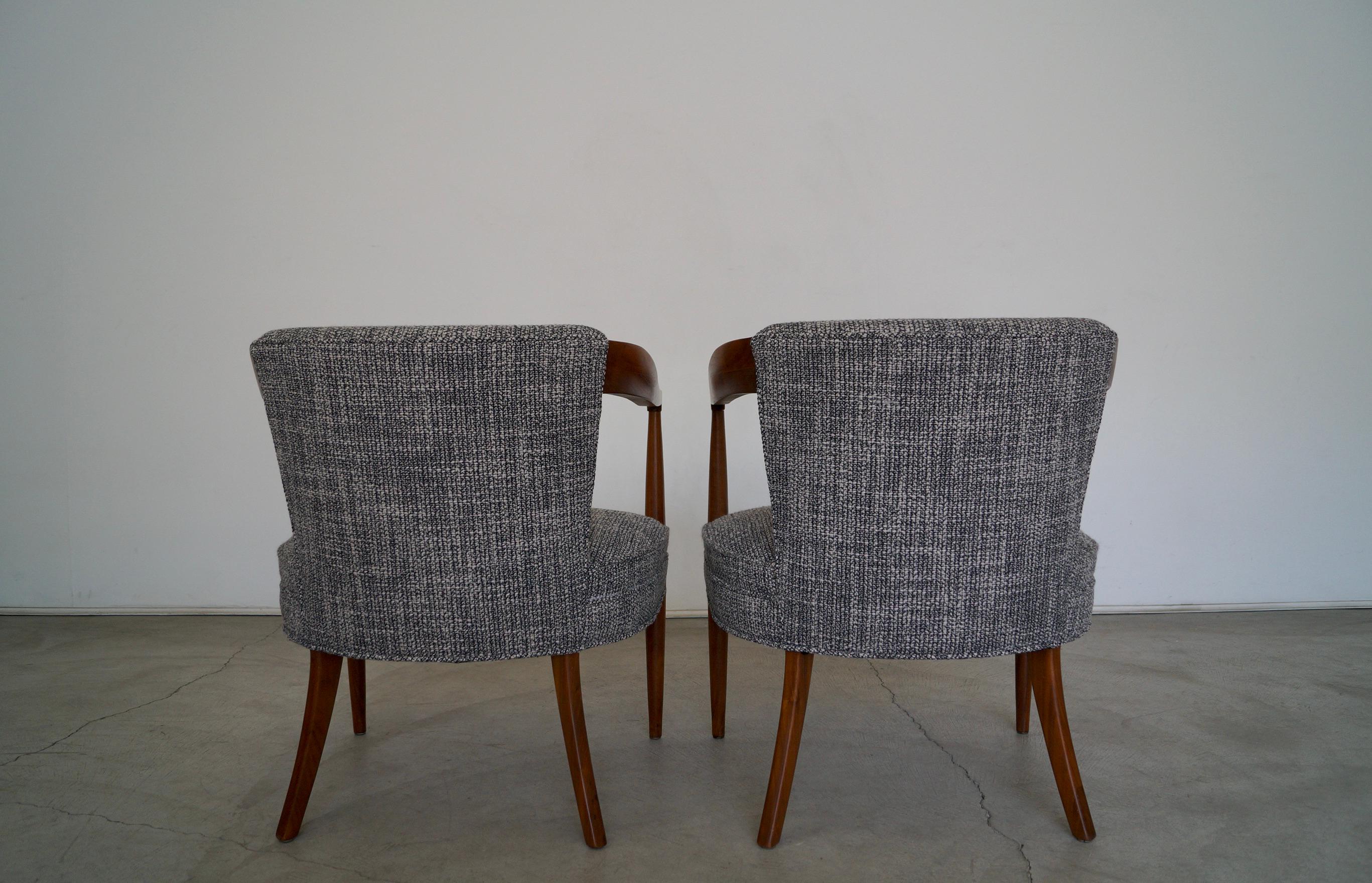 Mid-20th Century 1950's Mid-Century Modern Walnut Armchairs, a Pair For Sale