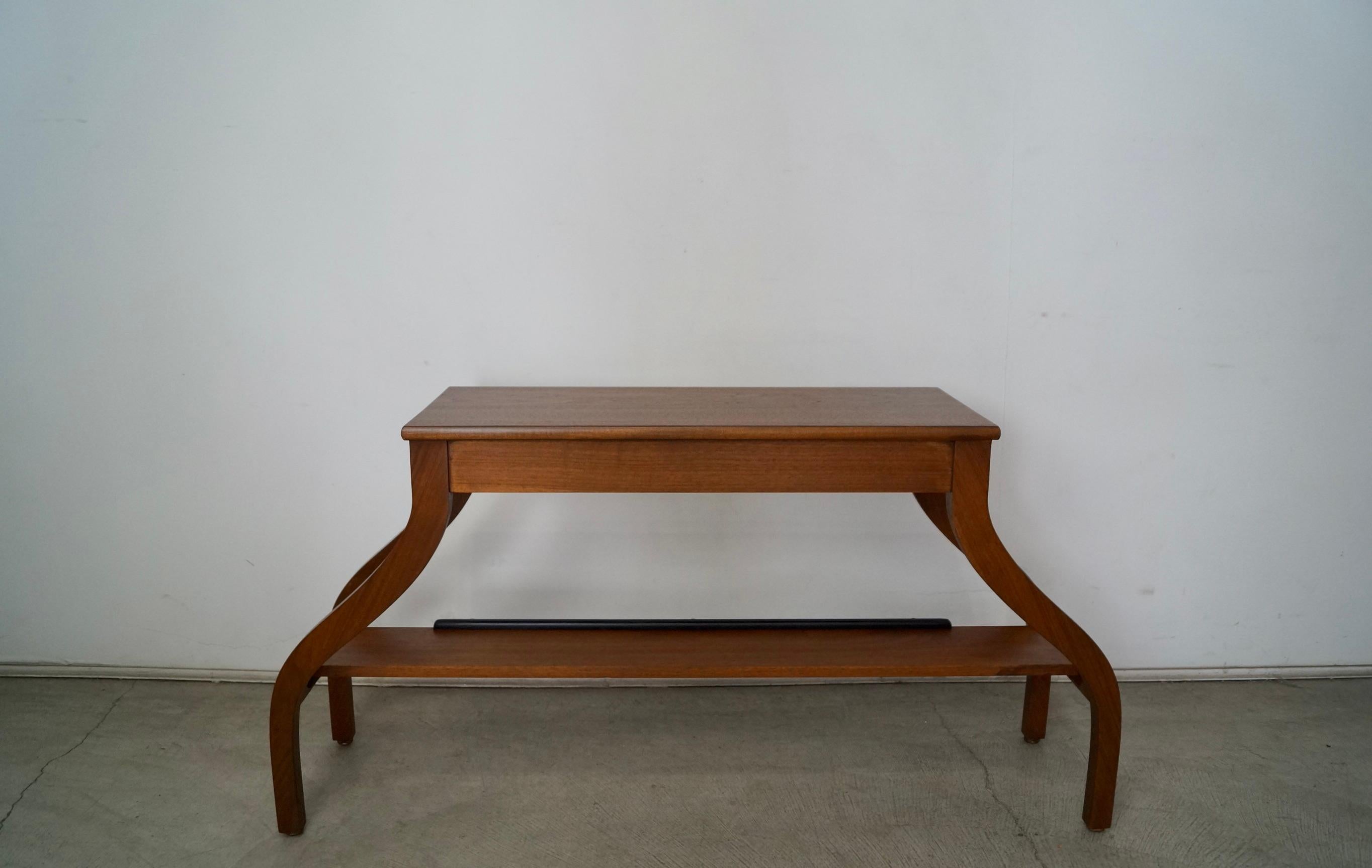 1950's Mid-Century Modern Walnut Console Table / Bench For Sale 5