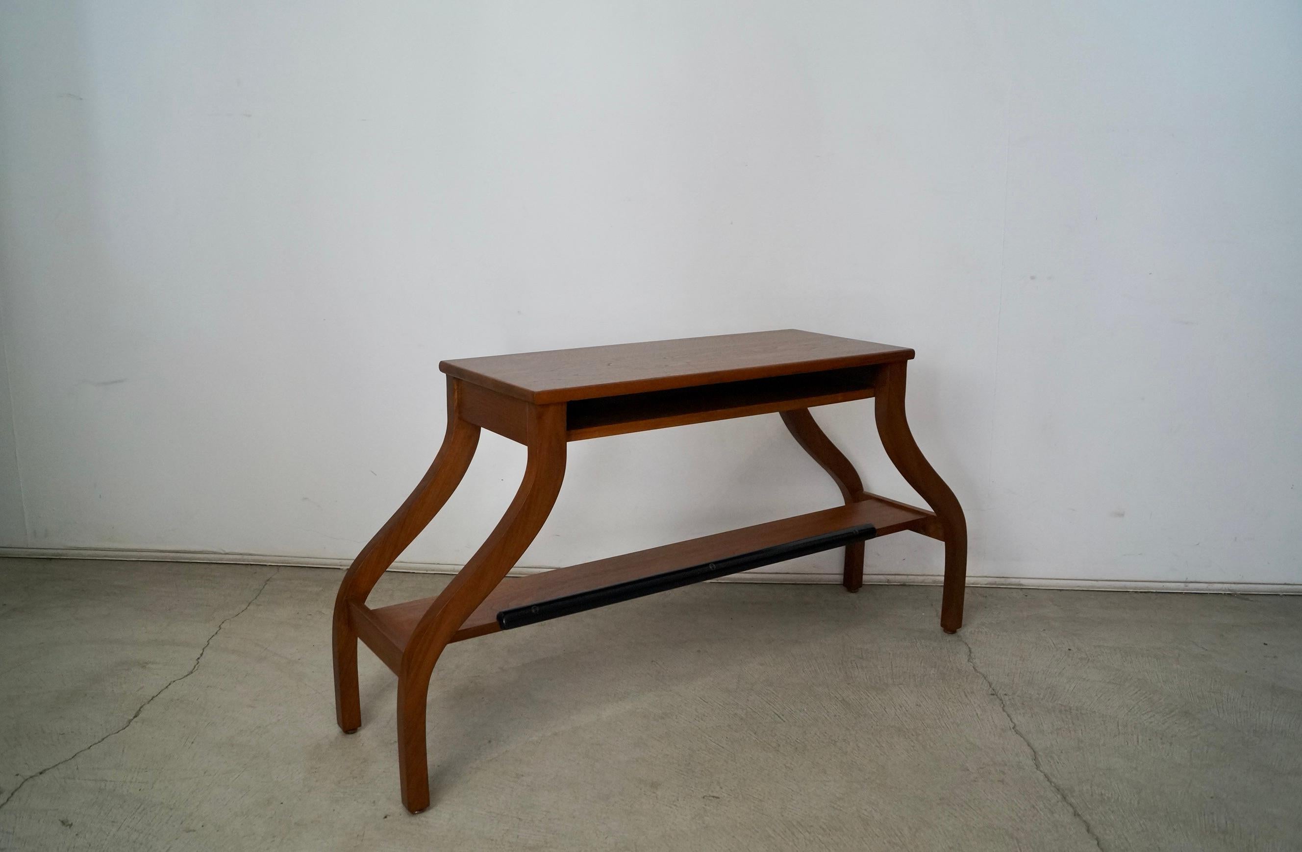 1950's Mid-Century Modern Walnut Console Table / Bench For Sale 6