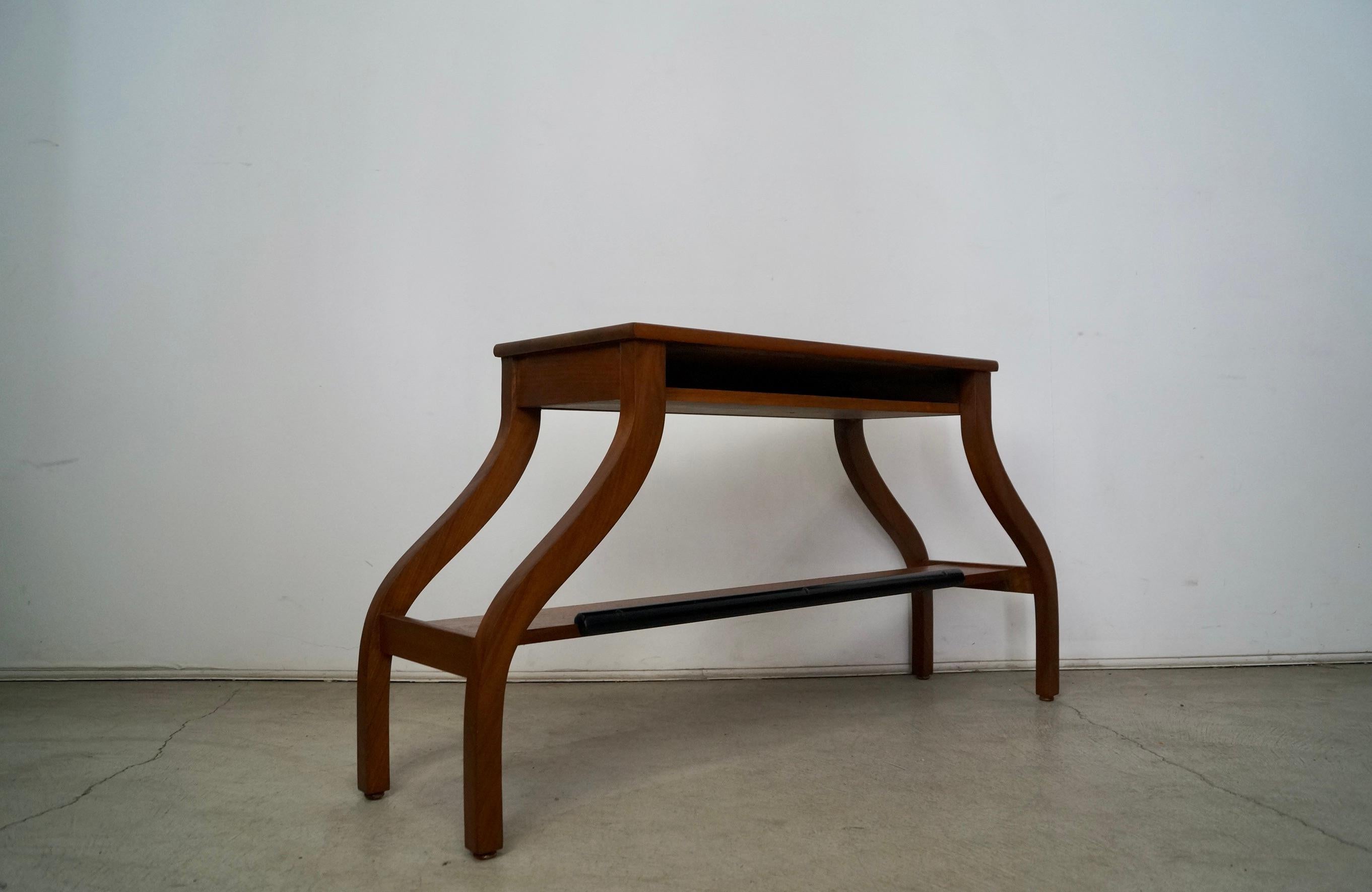 1950's Mid-Century Modern Walnut Console Table / Bench For Sale 7