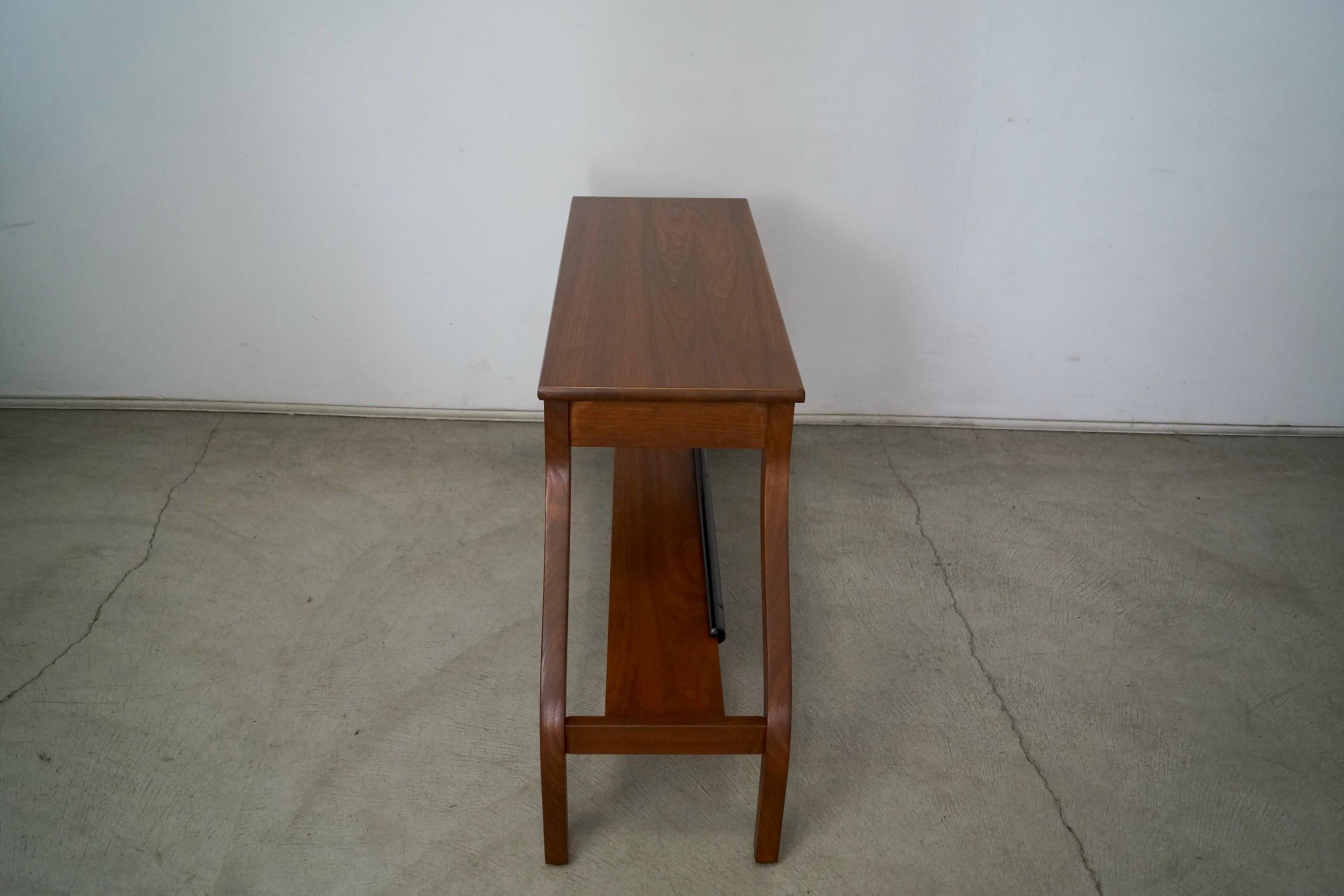1950's Mid-Century Modern Walnut Console Table / Bench For Sale 8