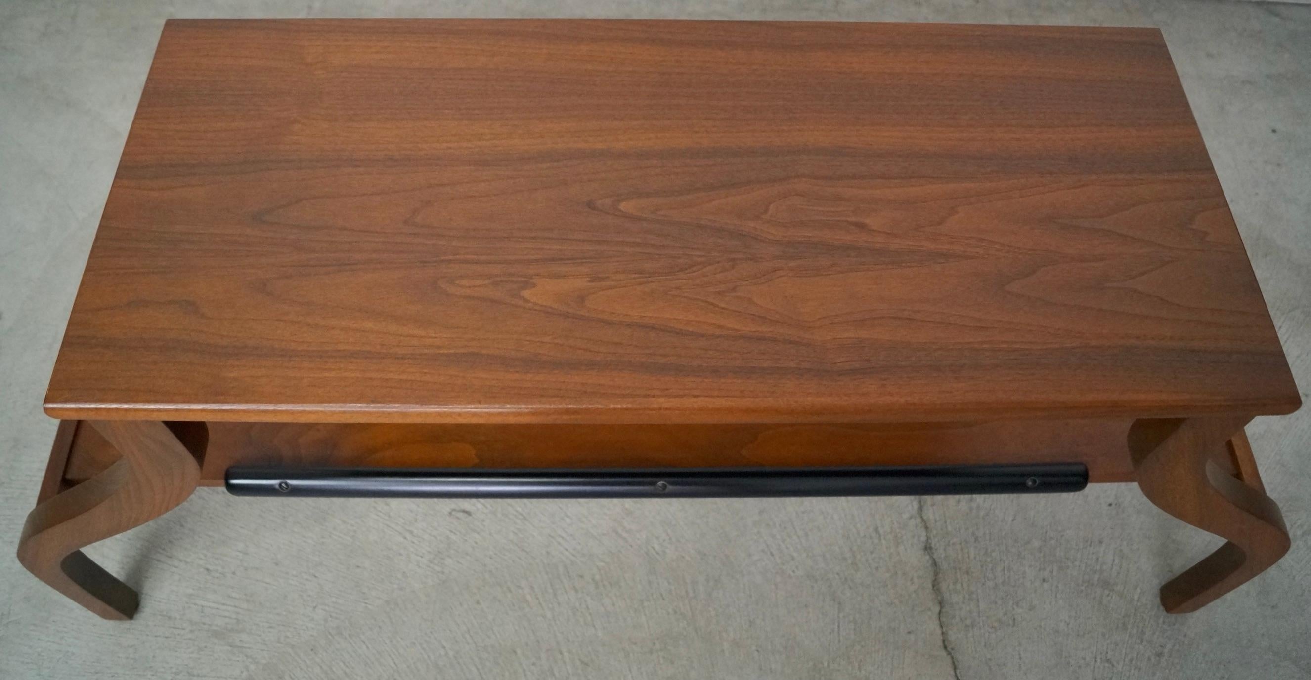 1950's Mid-Century Modern Walnut Console Table / Bench For Sale 9