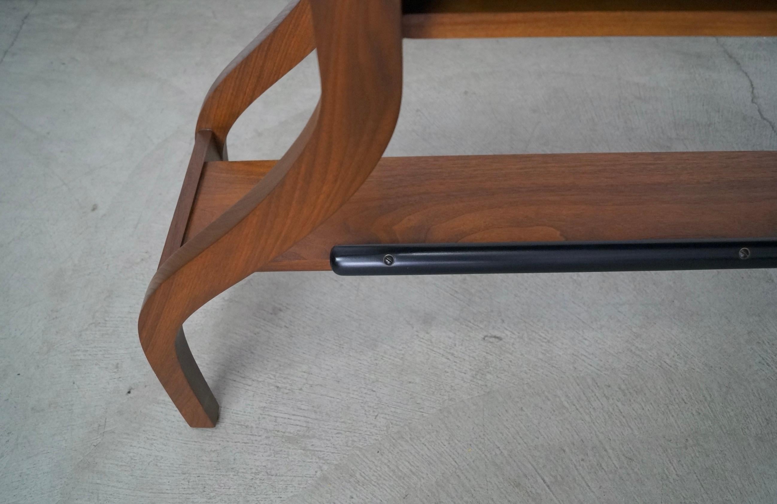 1950's Mid-Century Modern Walnut Console Table / Bench For Sale 10