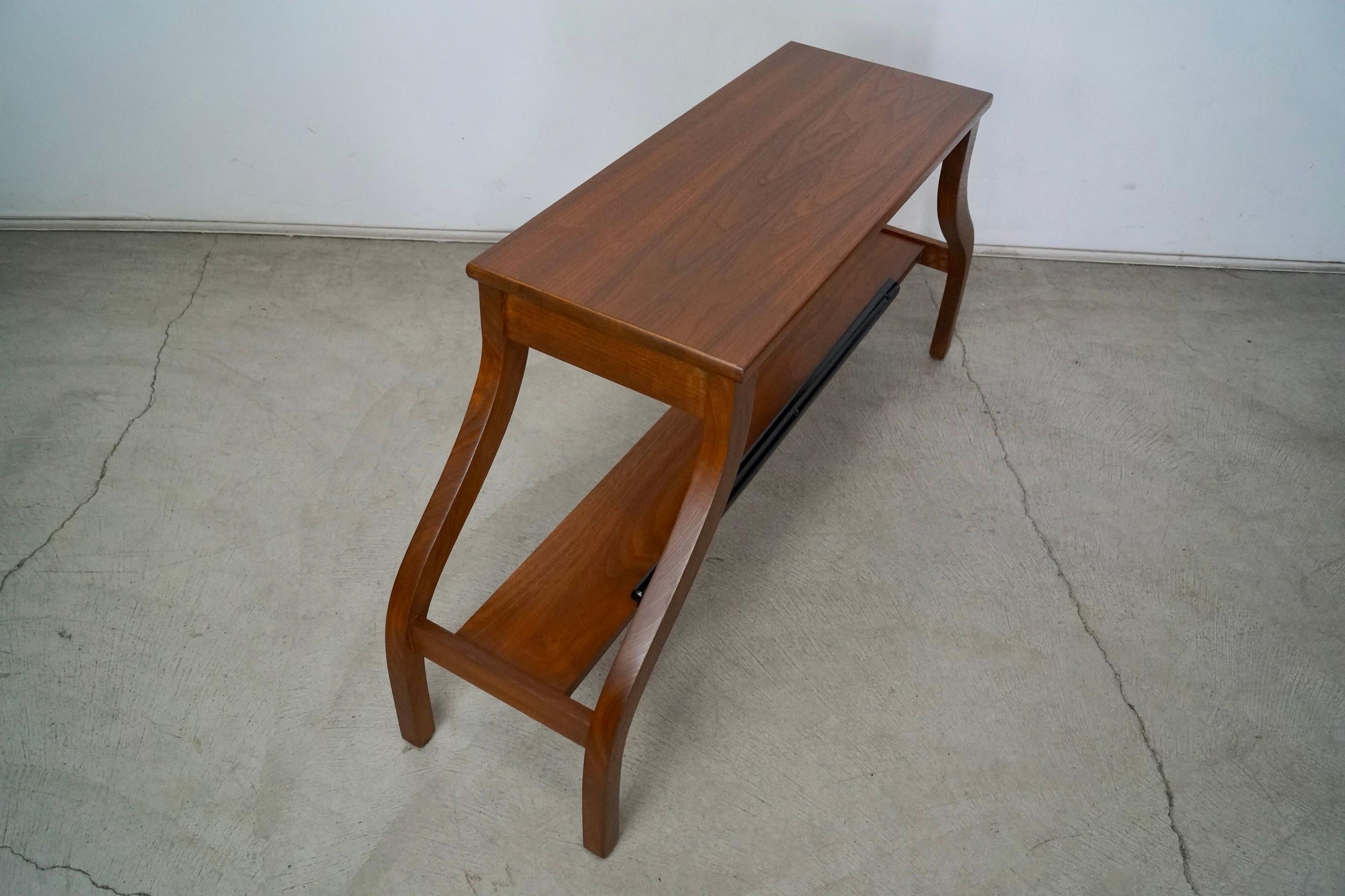 1950's Mid-Century Modern Walnut Console Table / Bench For Sale 13