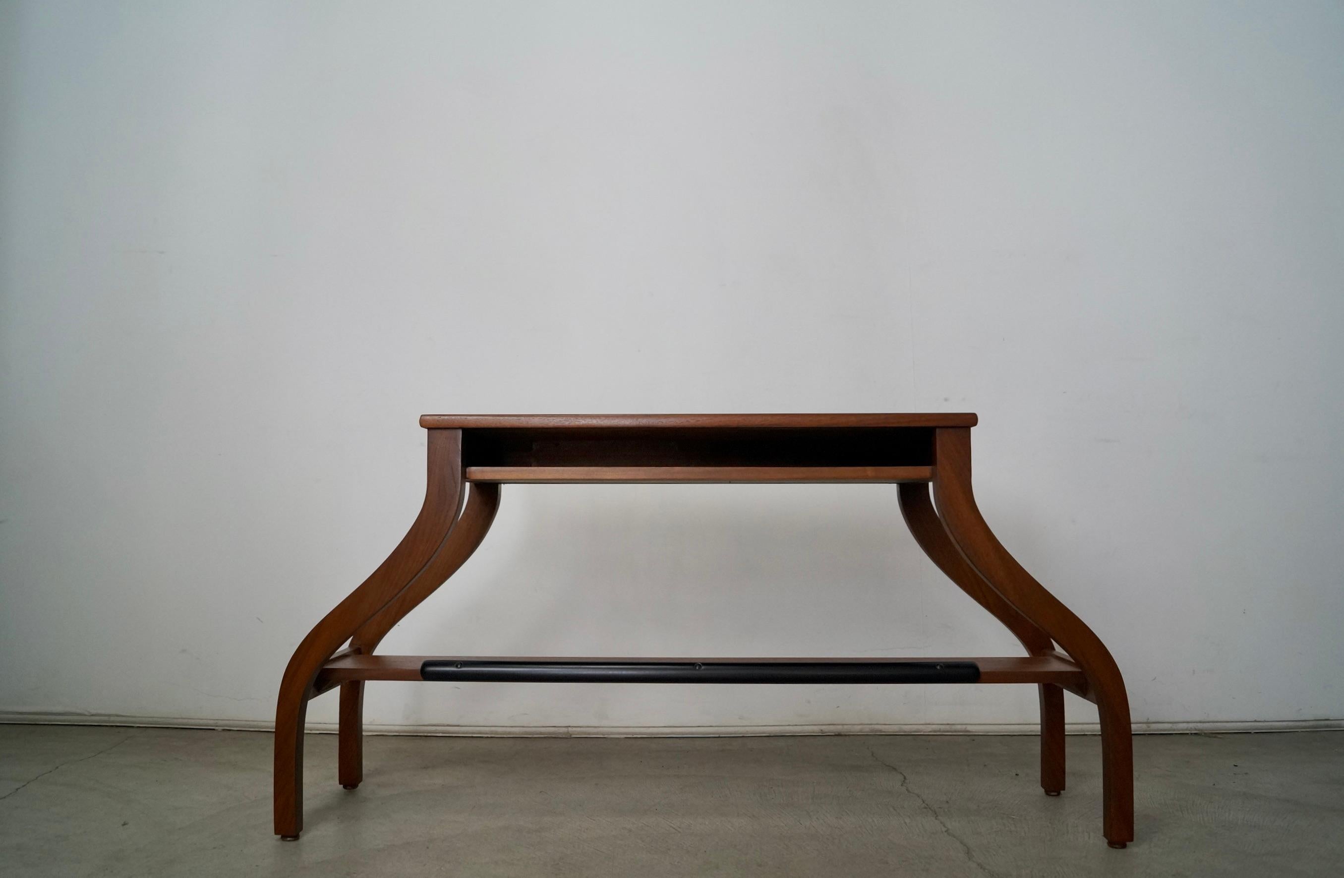 American 1950's Mid-Century Modern Walnut Console Table / Bench For Sale