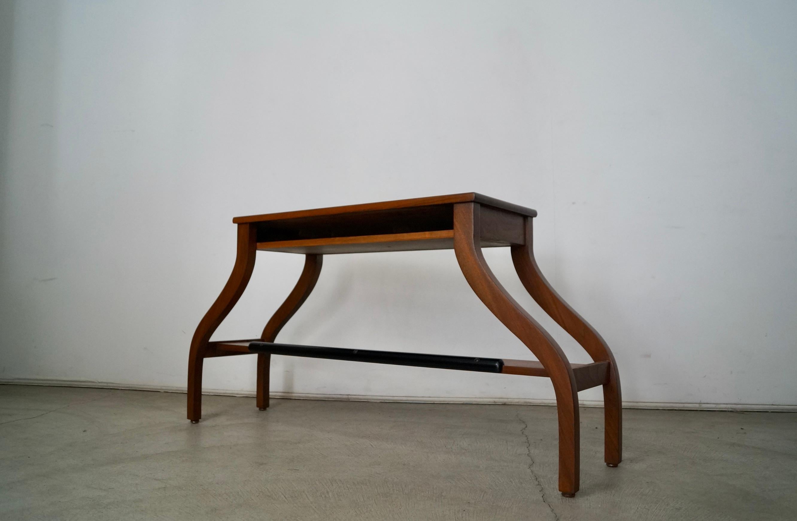 Mid-20th Century 1950's Mid-Century Modern Walnut Console Table / Bench For Sale