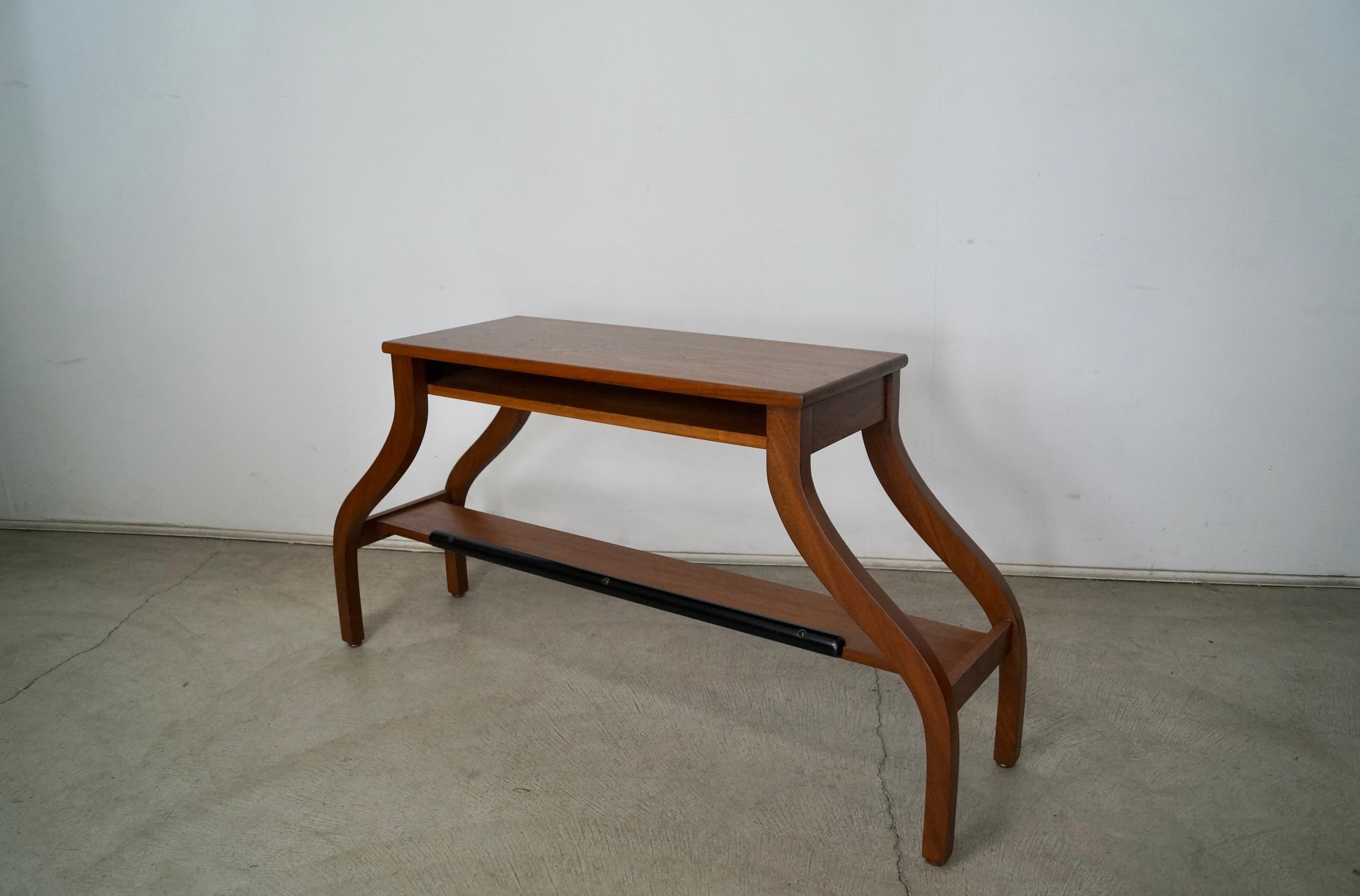 1950's Mid-Century Modern Walnut Console Table / Bench For Sale 1