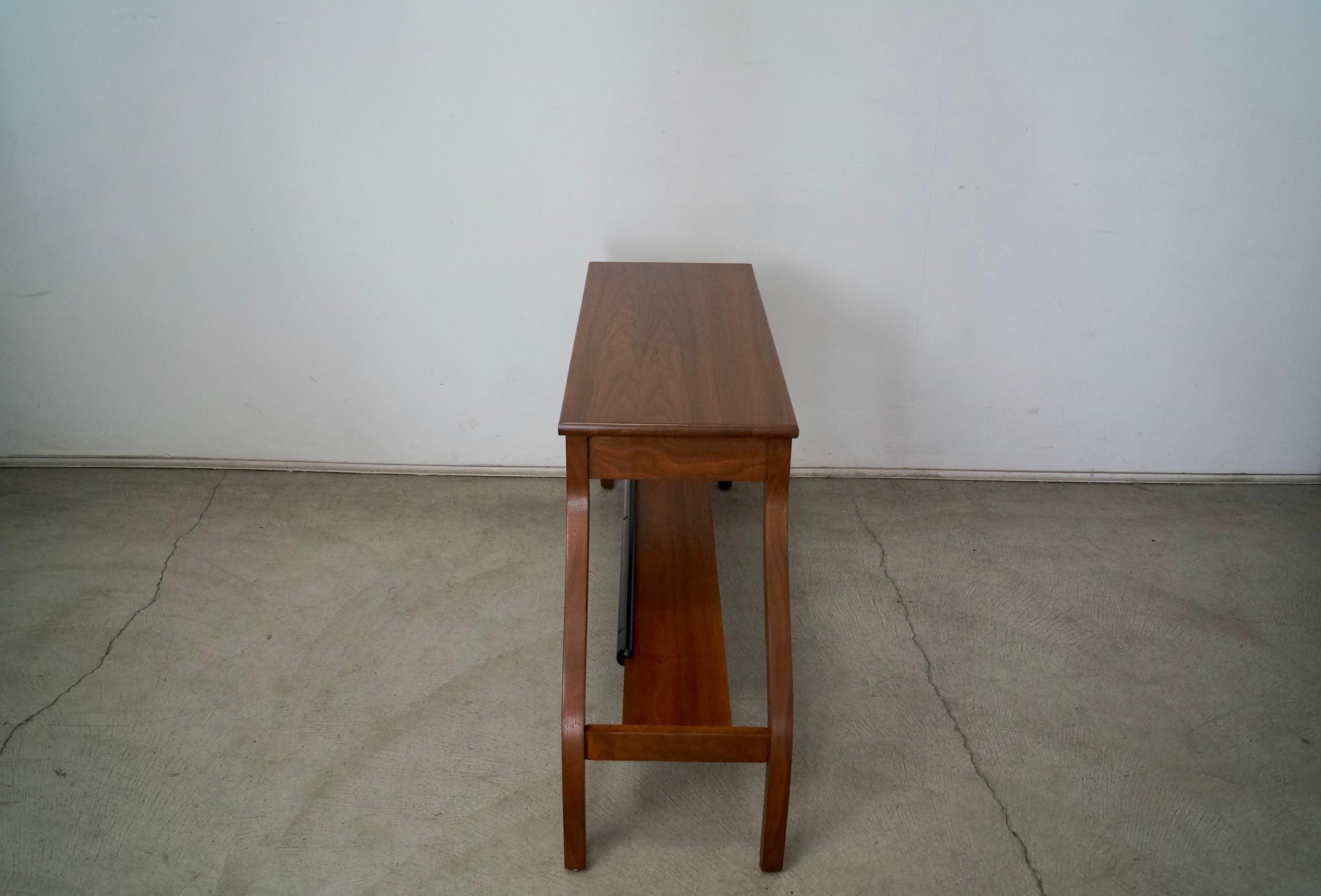 1950's Mid-Century Modern Walnut Console Table / Bench For Sale 2