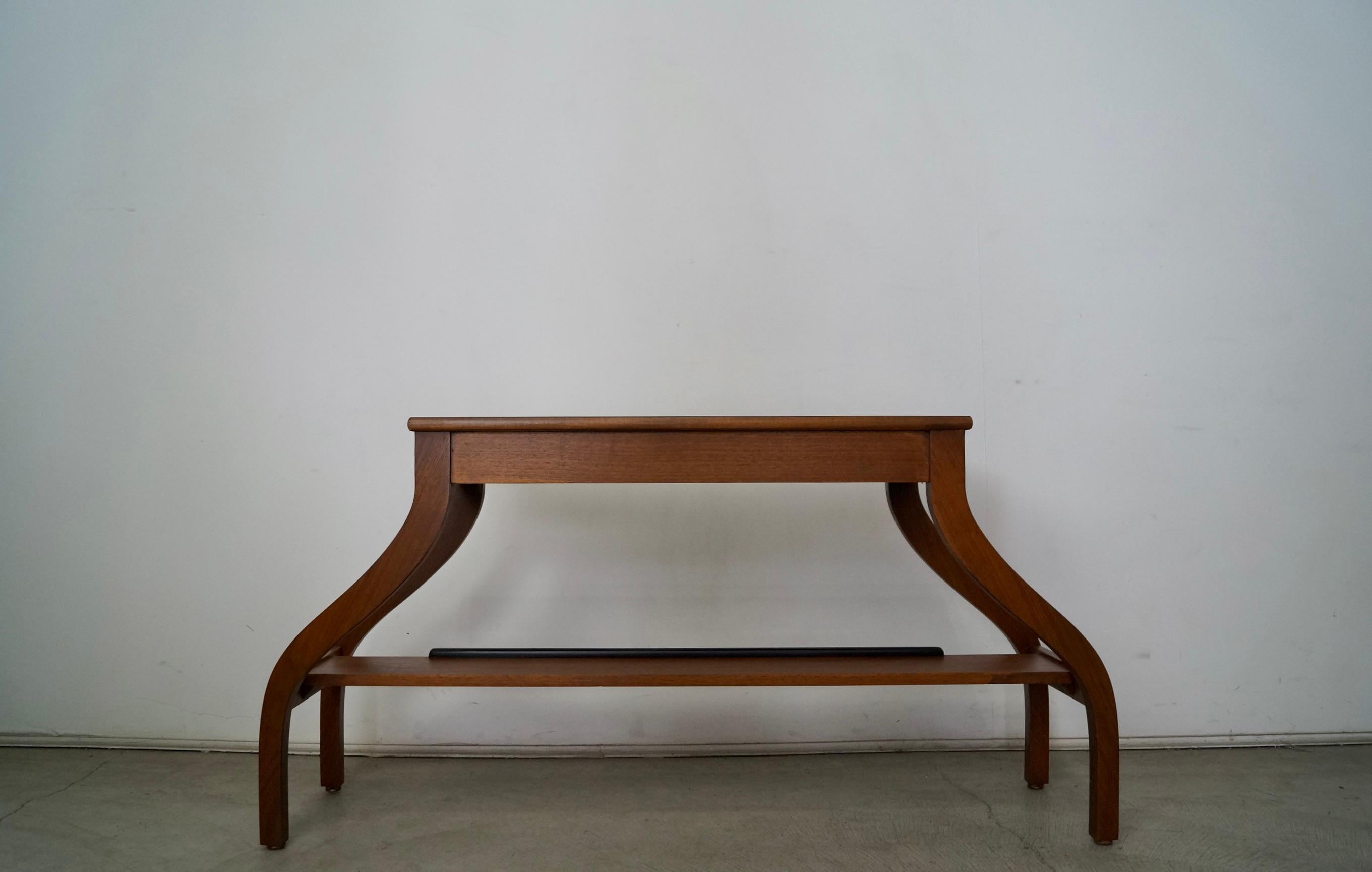 1950's Mid-Century Modern Walnut Console Table / Bench For Sale 4