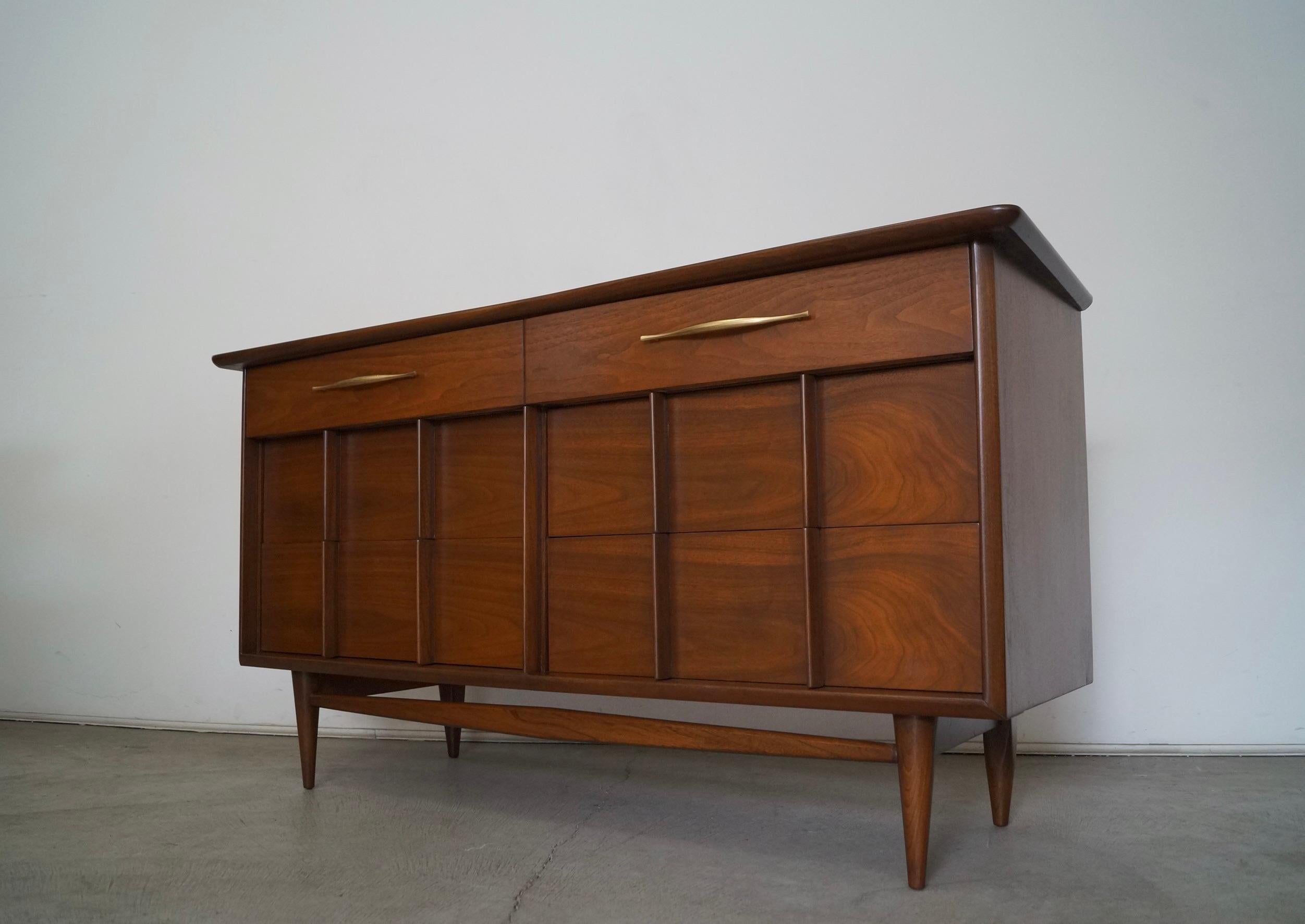 American 1950's Mid-Century Modern Walnut Kent Coffey Dresser