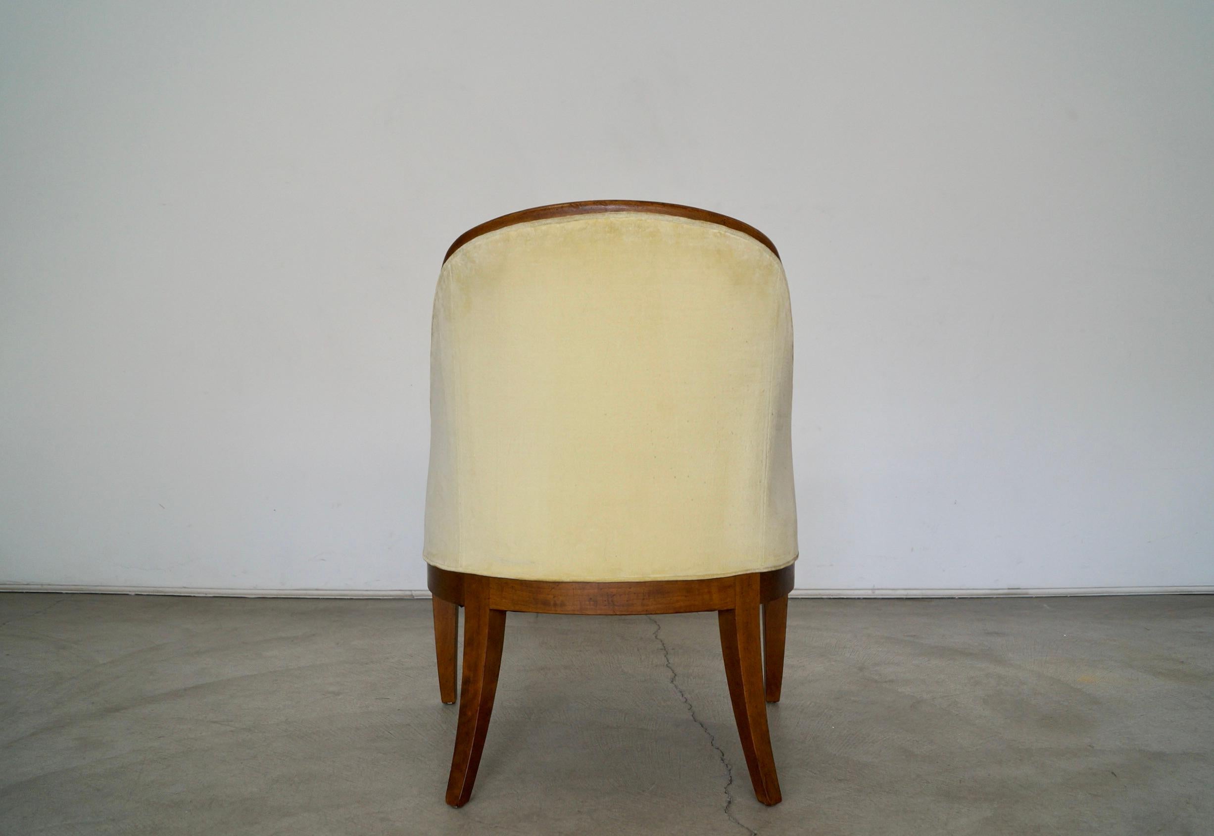 1950's Mid-Century Modern Walnut Trim Armchair For Sale 5