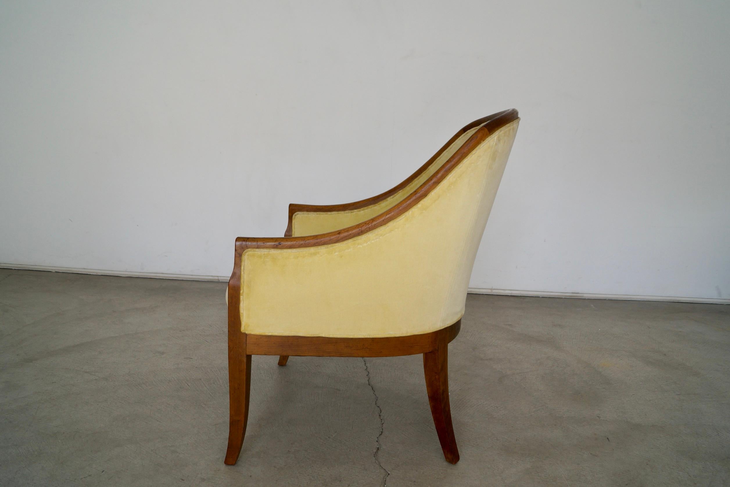 1950's Mid-Century Modern Walnut Trim Armchair For Sale 3