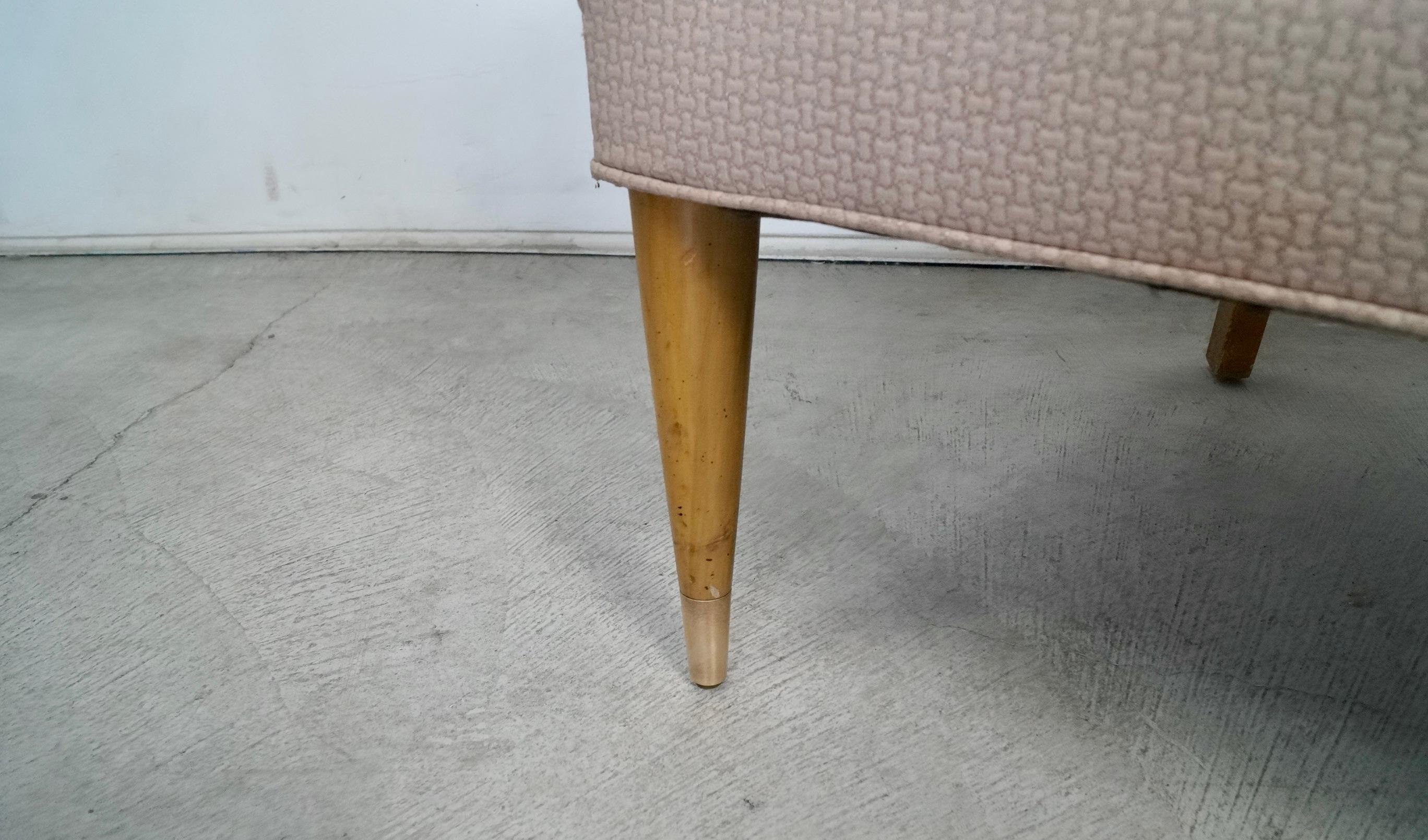1950's Mid-Century Modern Wood Trimmed Club Armchairs - A Pair For Sale 14
