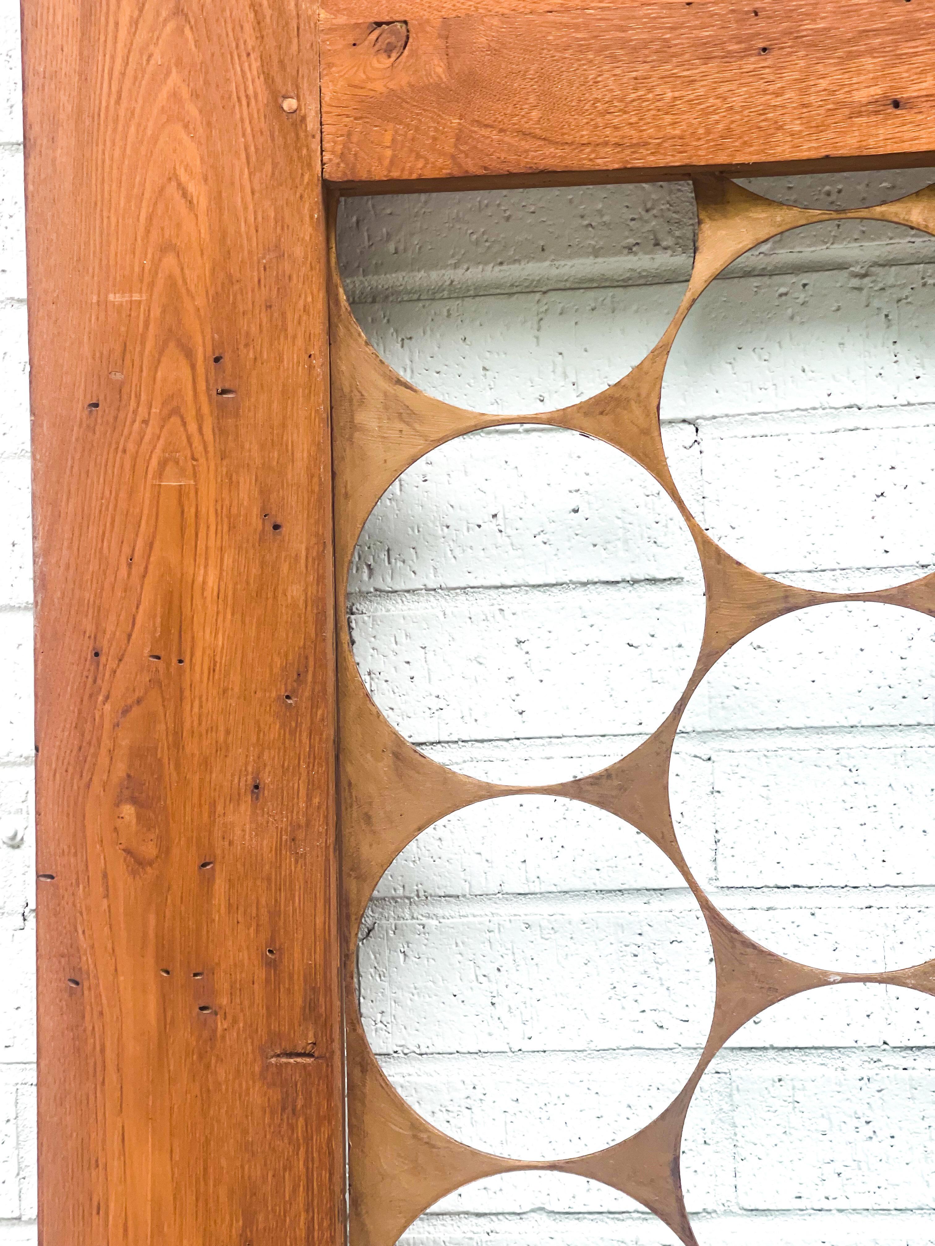 1950s Mid-Century Modern Wormy Chestnut & Gilded Steel Doors / Mirrors / Art -2 In Good Condition In Kennesaw, GA