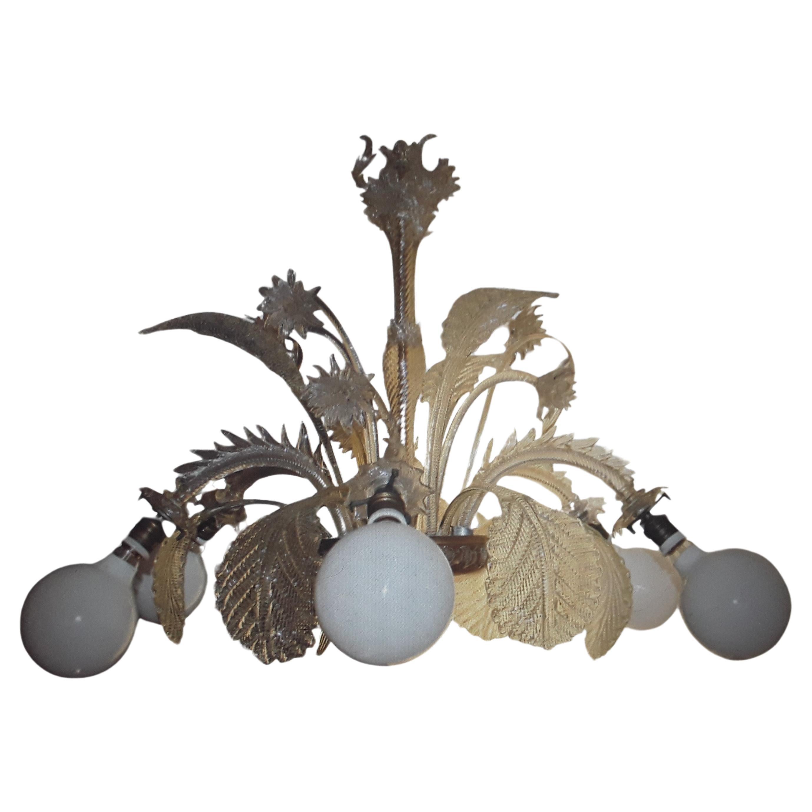 1950's Mid Century Modern XL Itelian Barovier&Toso Floral Display Chandelier For Sale