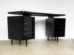 1950's Mid-Century Modernist Floating Top Curved Desk