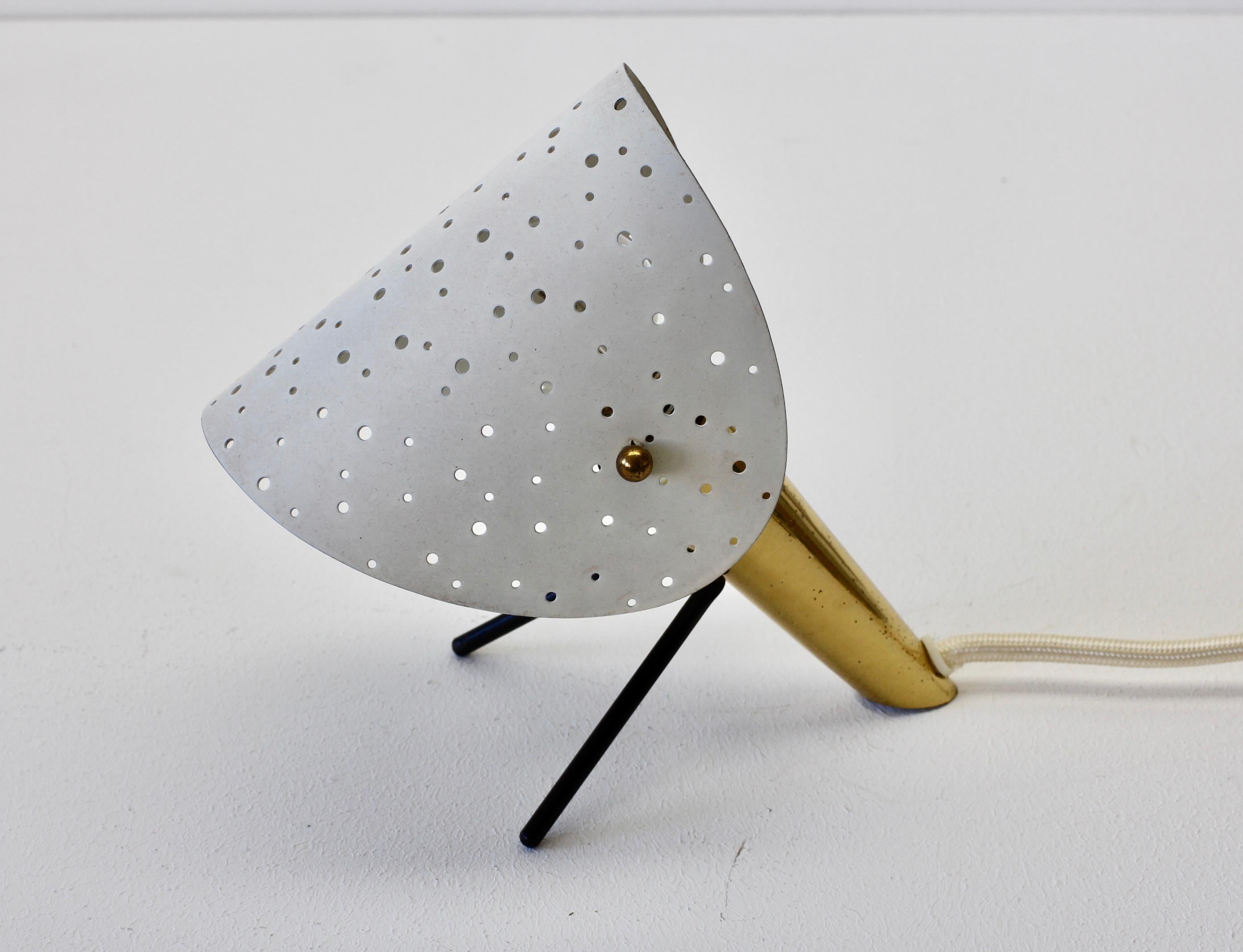 1950s Midcentury Perforated Metal & Brass Table Lamp or Desk Light by Ernst Igl 3