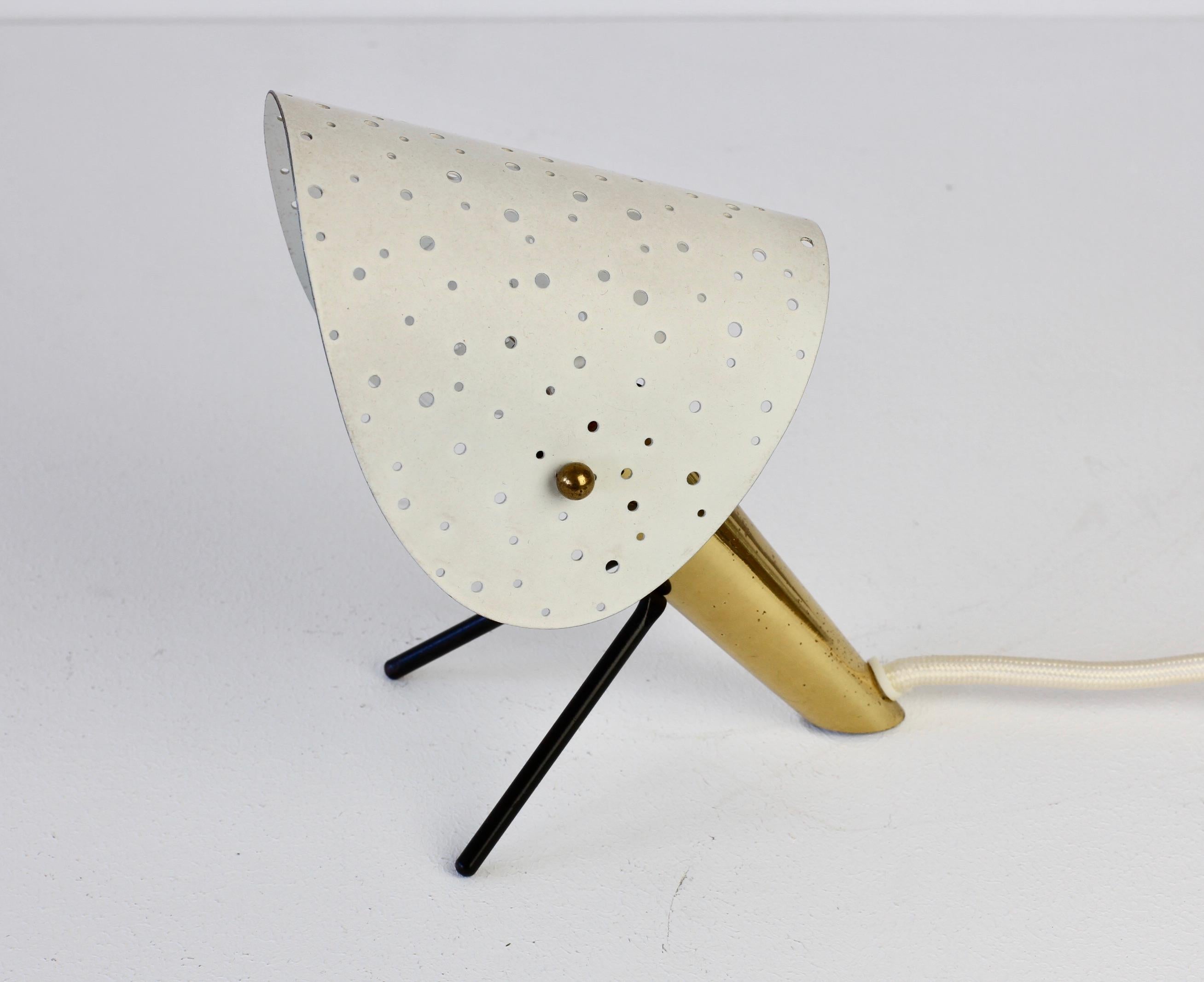 1950s Midcentury Perforated Metal & Brass Table Lamp or Desk Light by Ernst Igl 6