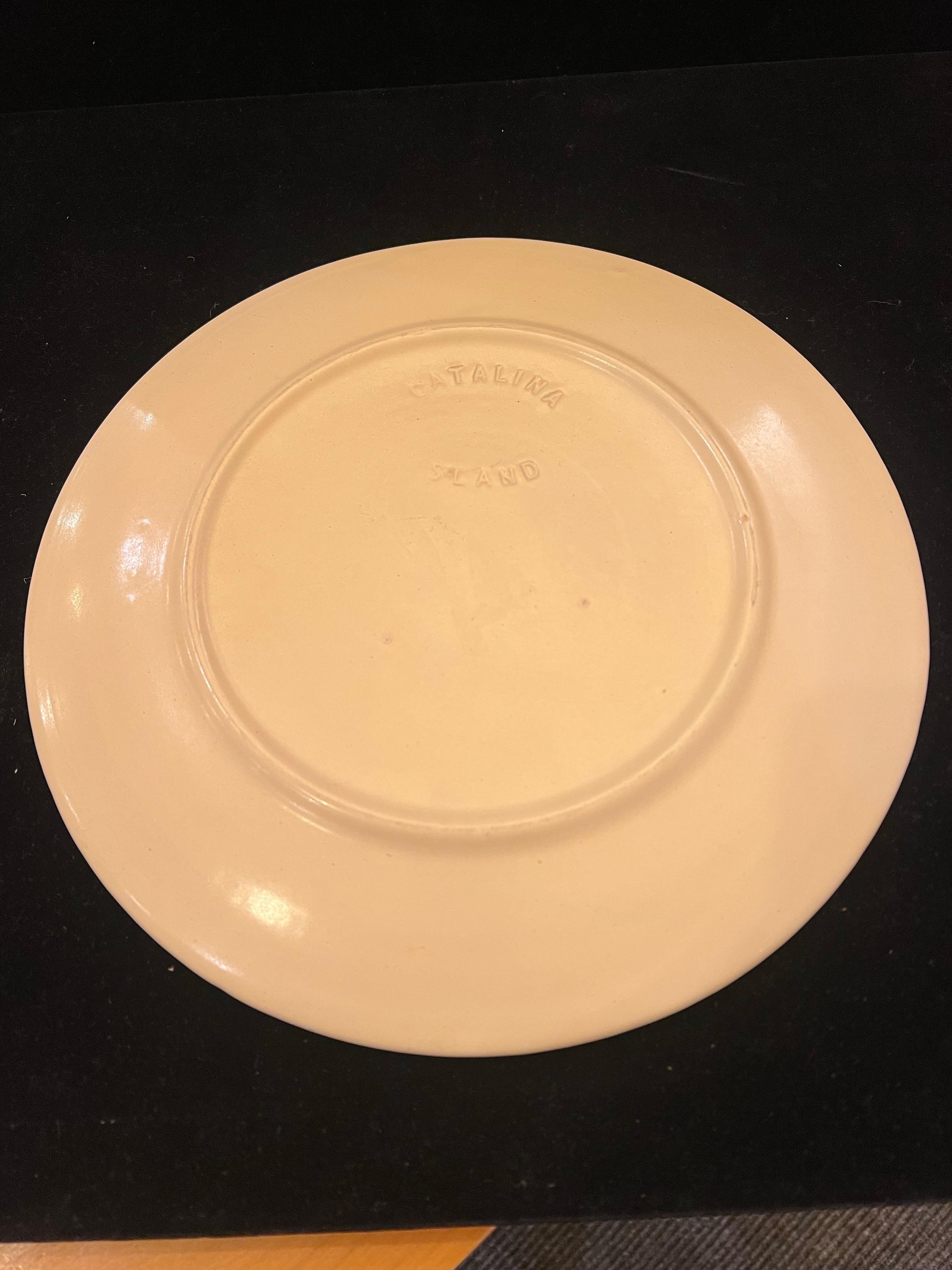 Mid-Century Modern Assiette chope Catalina Island Pottery rare du milieu des années 1950 en vente