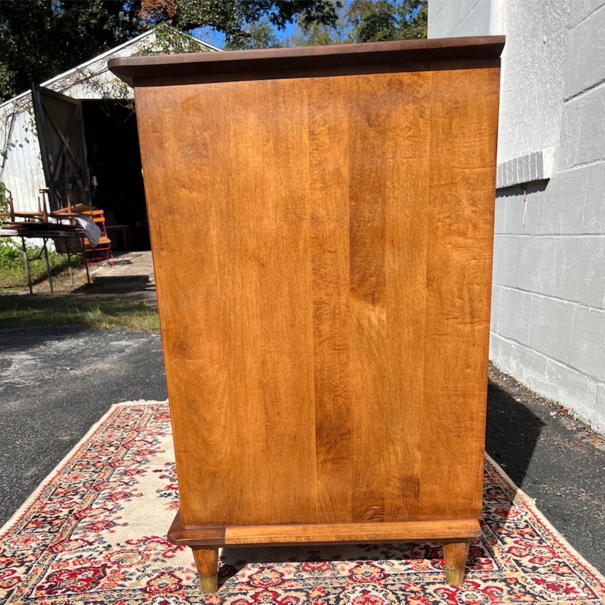 1950s Mid-Century Rock Maple Wood 6 Drawer Dresser 5