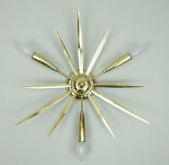 1950s mid century sputnik 3-light brass FLUSH MOUNT