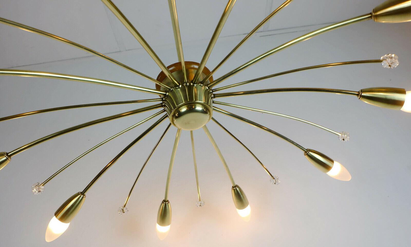 1950s Mid-Century Sputnik Spider Ceiling Lamp Chandelier Rupert Nikoll For Sale 8