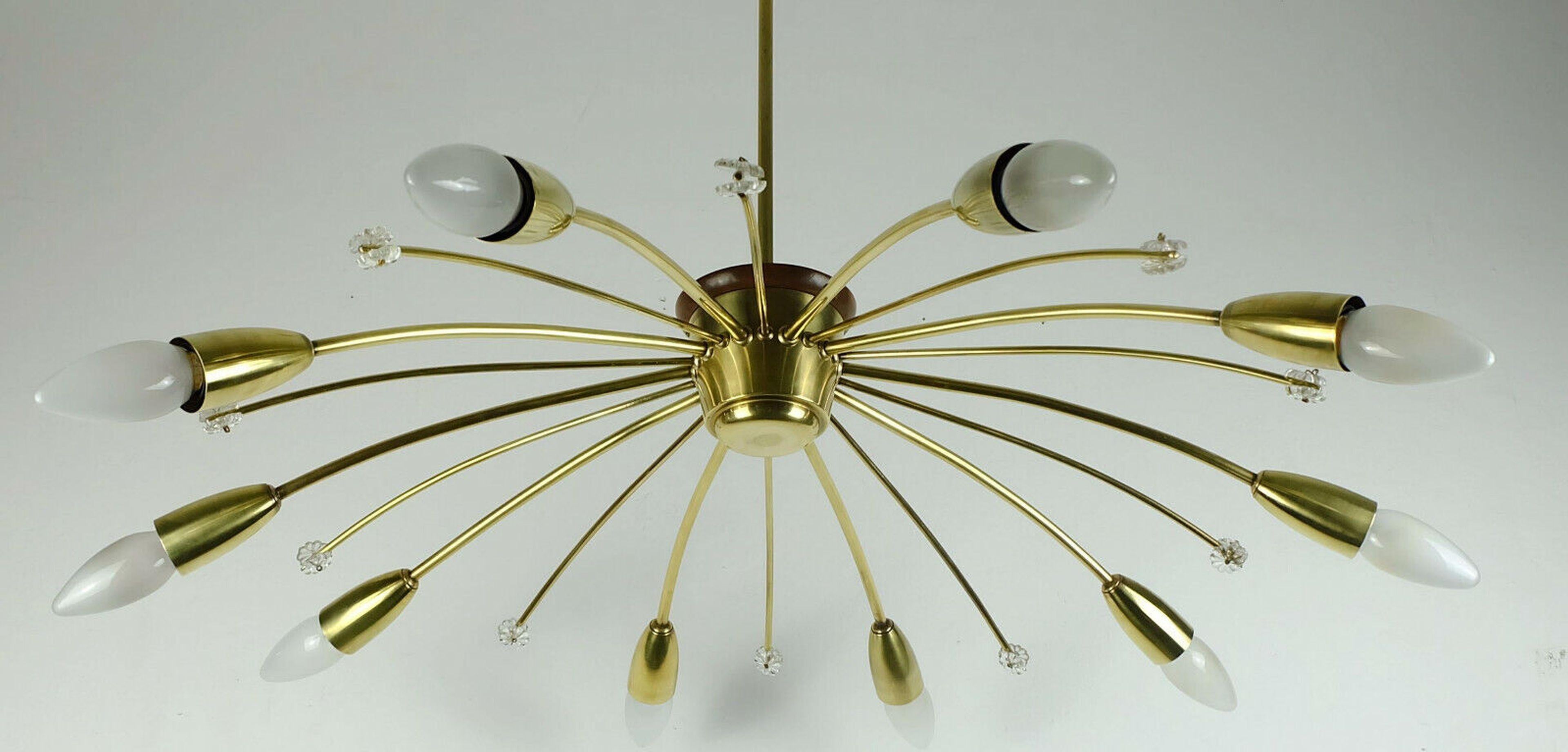 1950s Mid-Century Sputnik Spider Ceiling Lamp Chandelier Rupert Nikoll For Sale 10