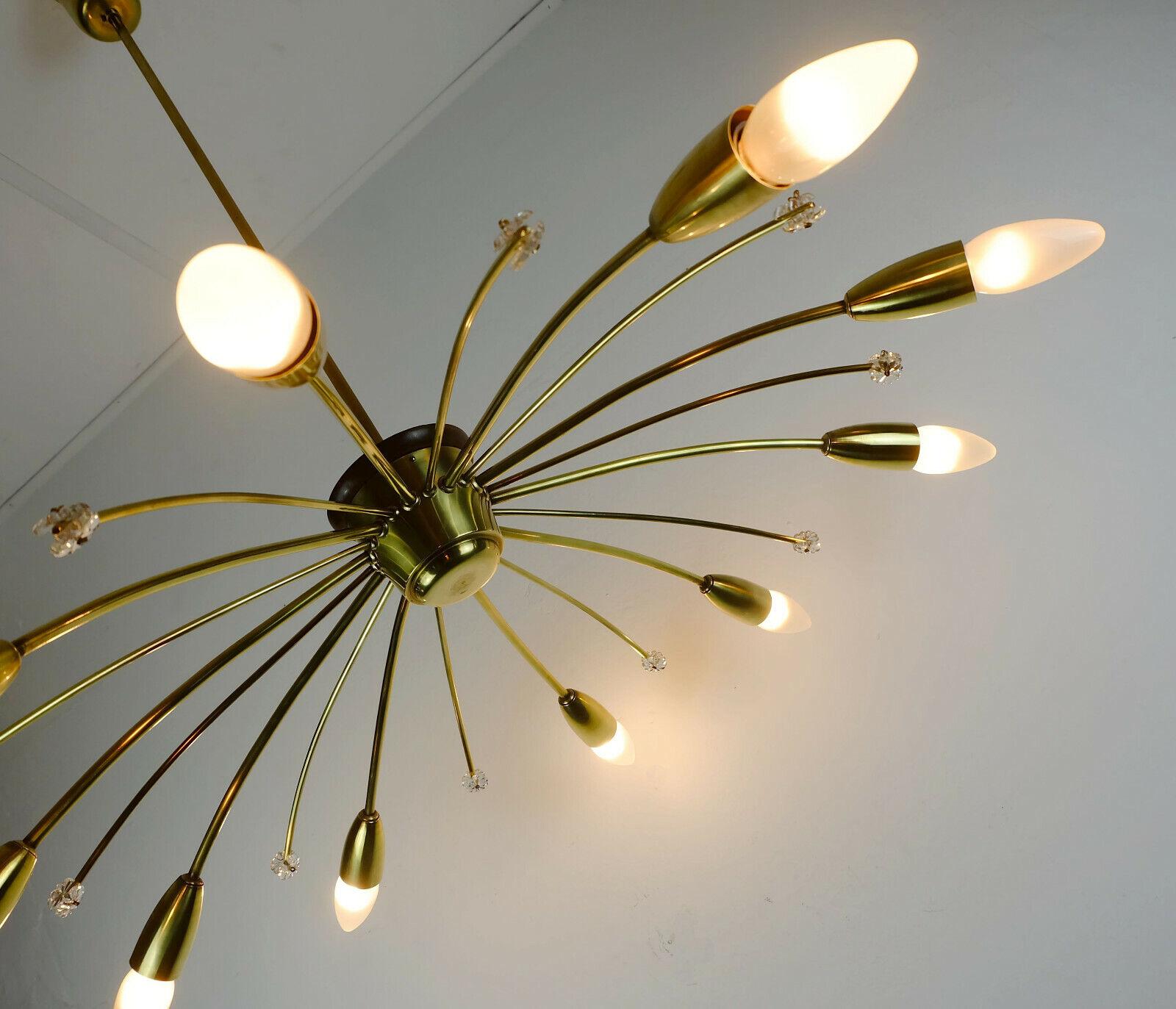 1950s Mid-Century Sputnik Spider Ceiling Lamp Chandelier Rupert Nikoll For Sale 11