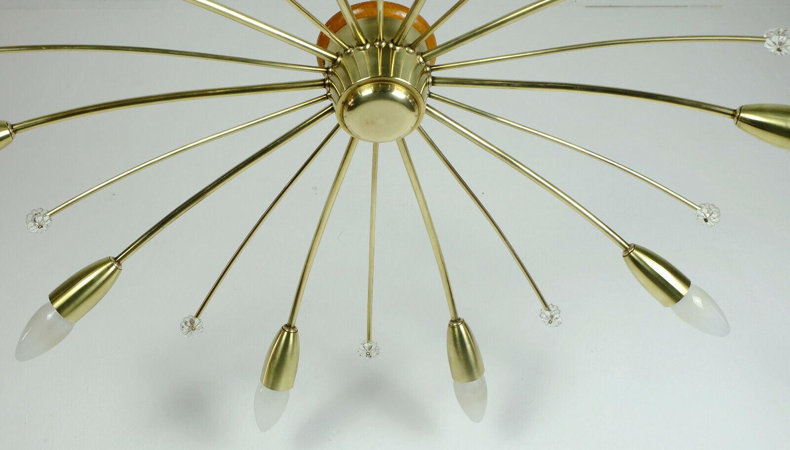Mid-Century Modern 1950s Mid-Century Sputnik Spider Ceiling Lamp Chandelier Rupert Nikoll For Sale