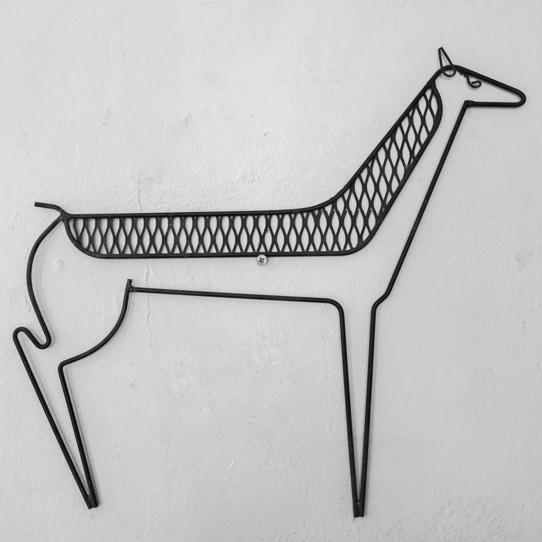 Mid-20th Century 1950s Mid Century Stylized Horse Wall Sculpture For Sale