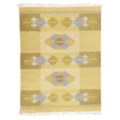 1950's Mid-Century Swedish Scandinavian Röllakan, Signed LK