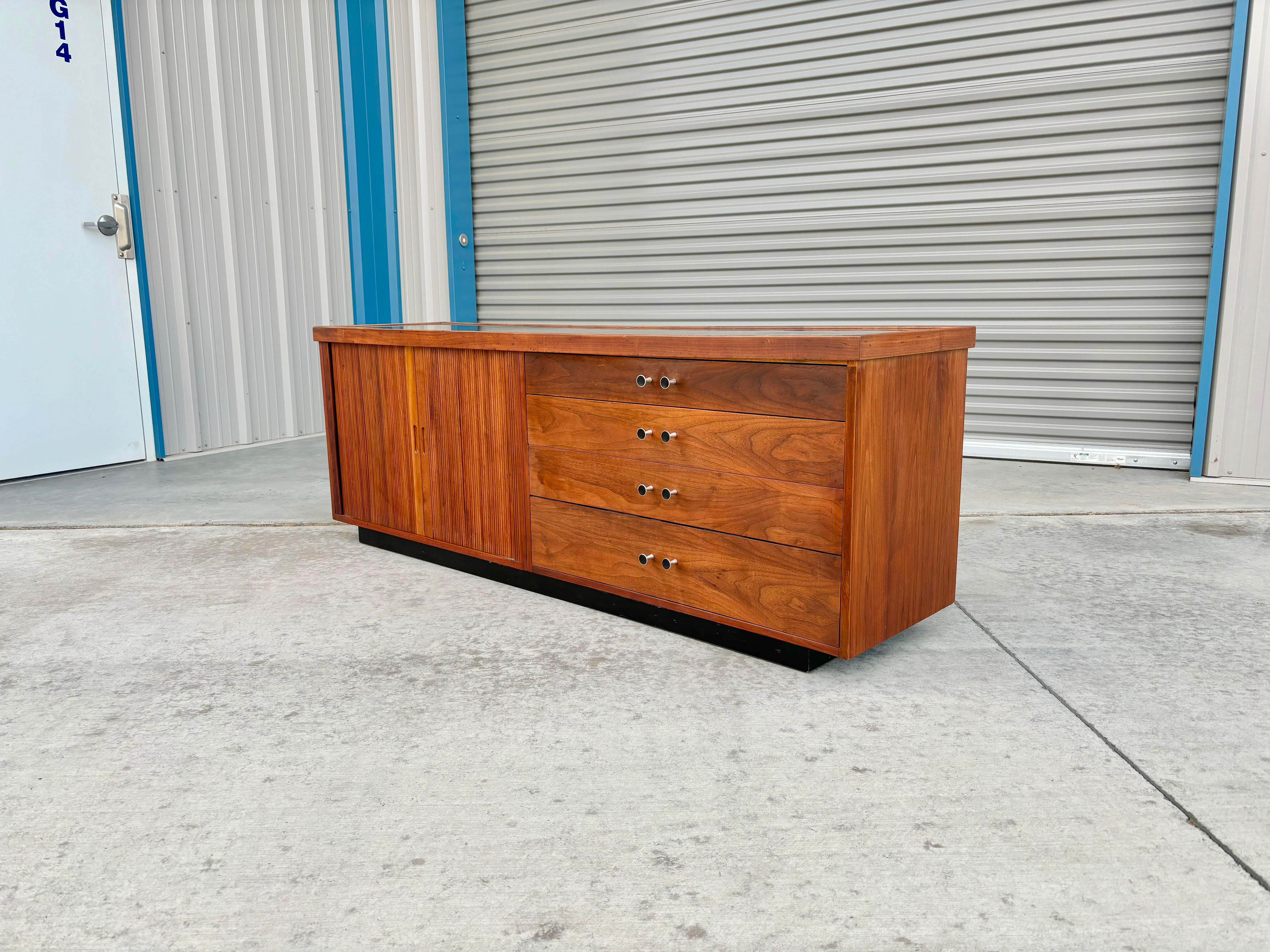 Mid-20th Century 1950s Mid Century Tambour Door Credenza by Glenn of California